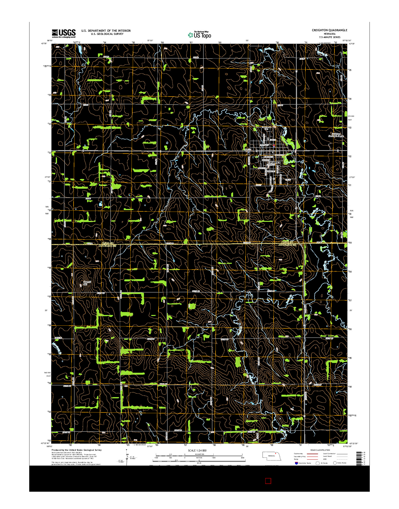 USGS US TOPO 7.5-MINUTE MAP FOR CREIGHTON, NE 2014
