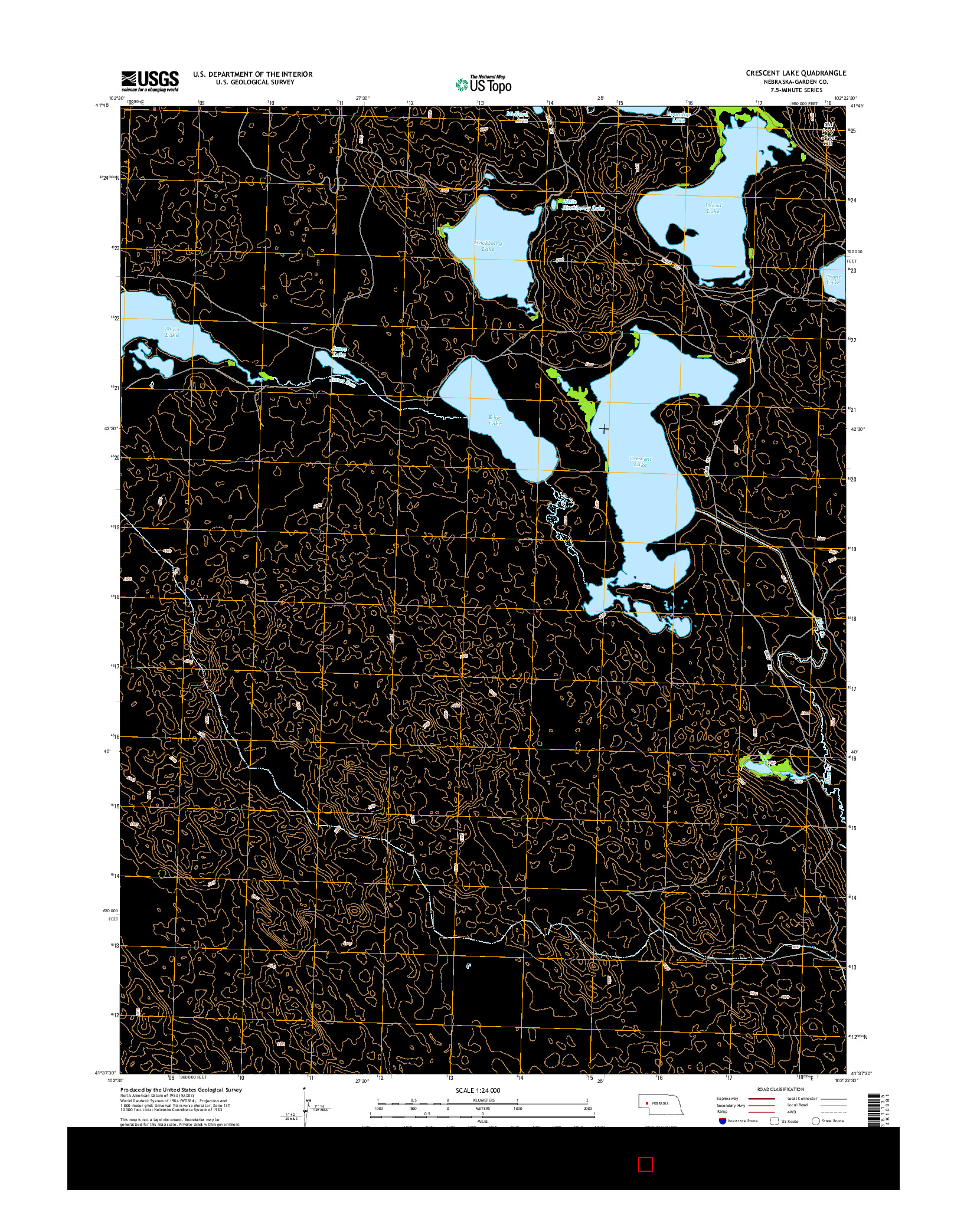 USGS US TOPO 7.5-MINUTE MAP FOR CRESCENT LAKE, NE 2014