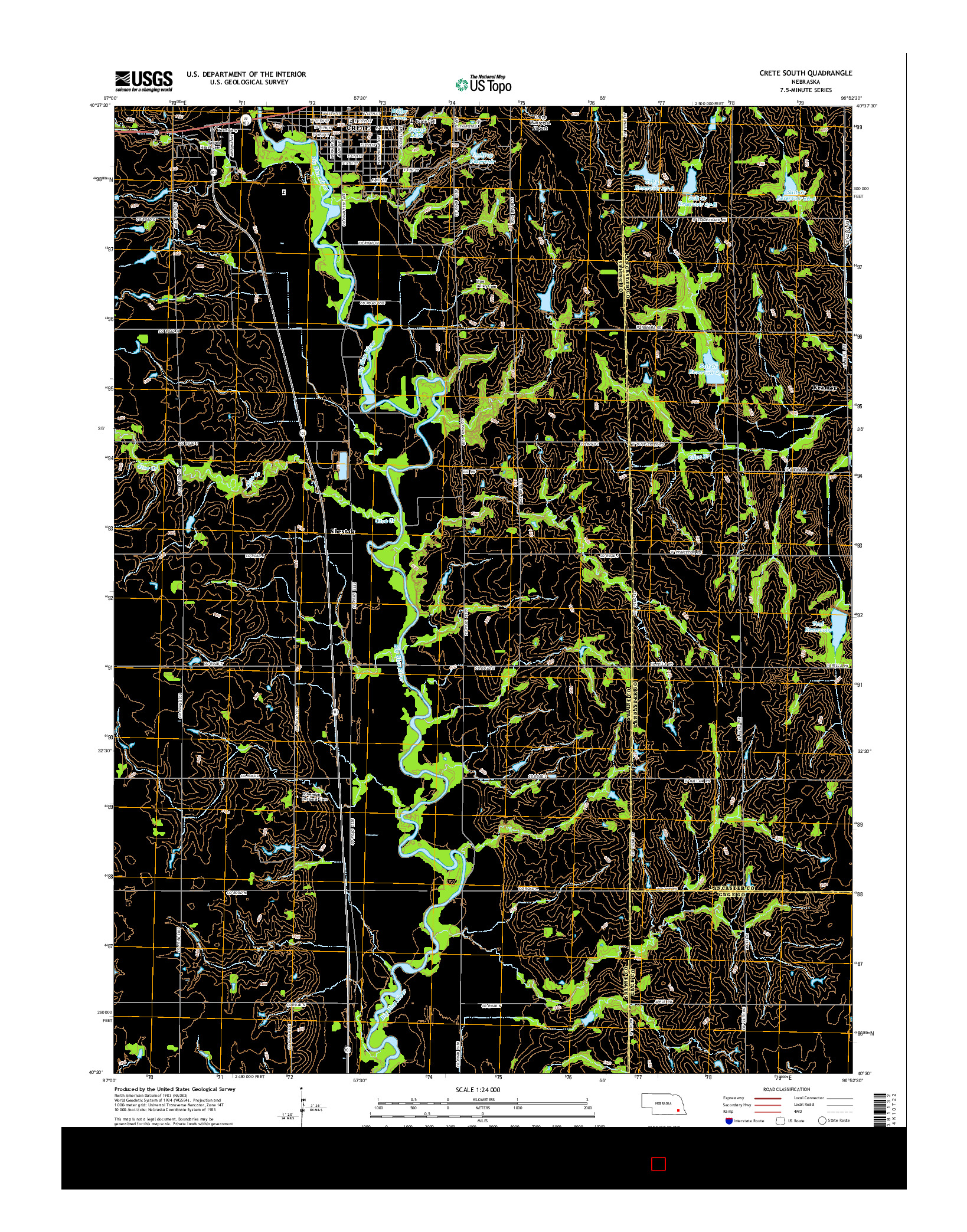 USGS US TOPO 7.5-MINUTE MAP FOR CRETE SOUTH, NE 2014