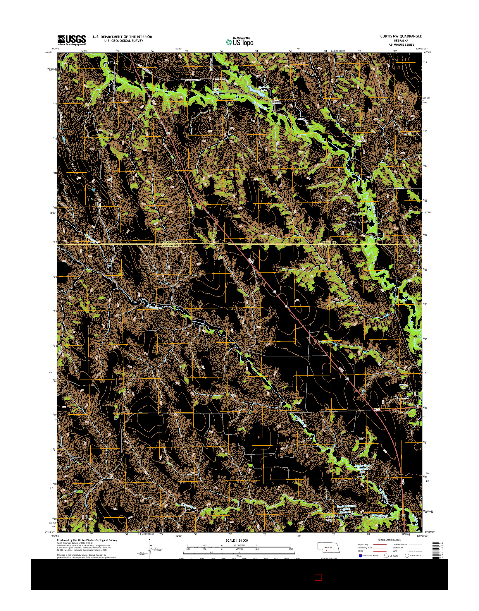 USGS US TOPO 7.5-MINUTE MAP FOR CURTIS NW, NE 2014