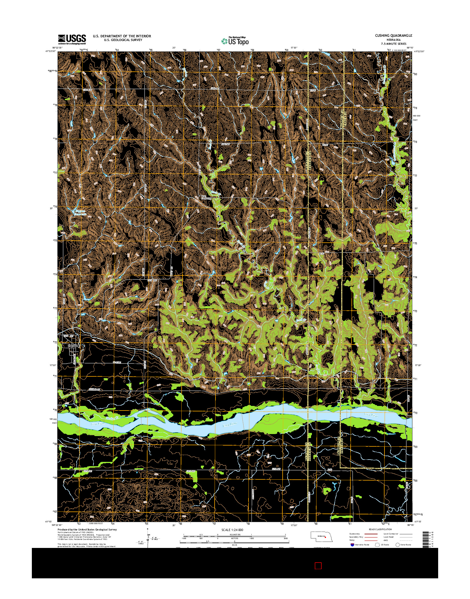 USGS US TOPO 7.5-MINUTE MAP FOR CUSHING, NE 2014