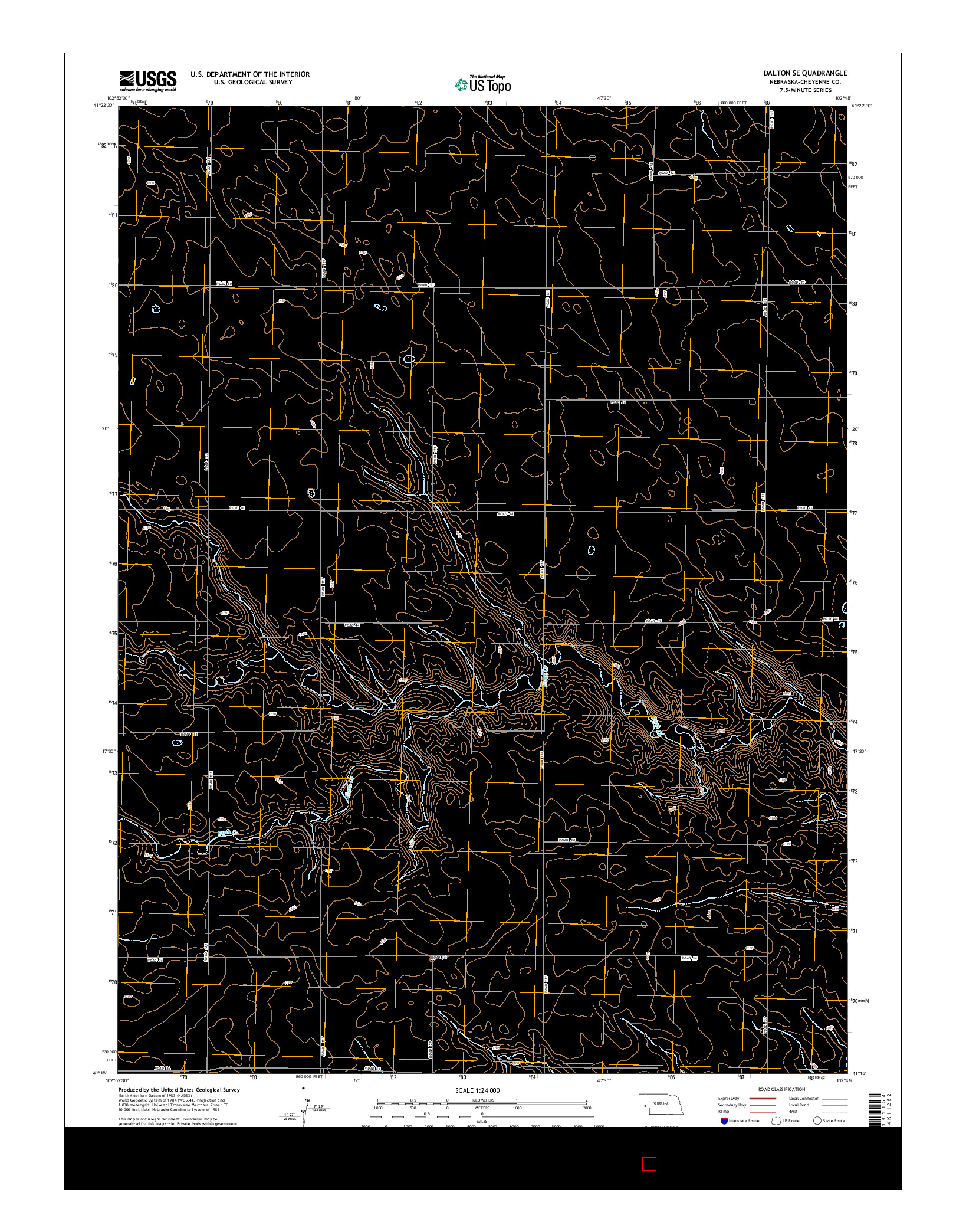 USGS US TOPO 7.5-MINUTE MAP FOR DALTON SE, NE 2014