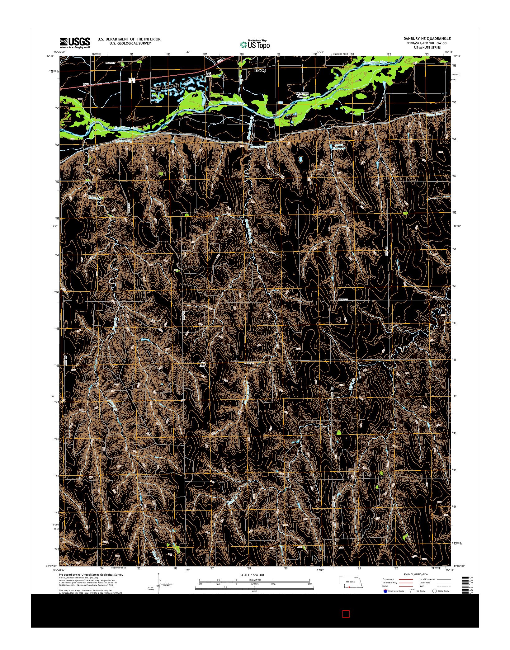 USGS US TOPO 7.5-MINUTE MAP FOR DANBURY NE, NE 2014