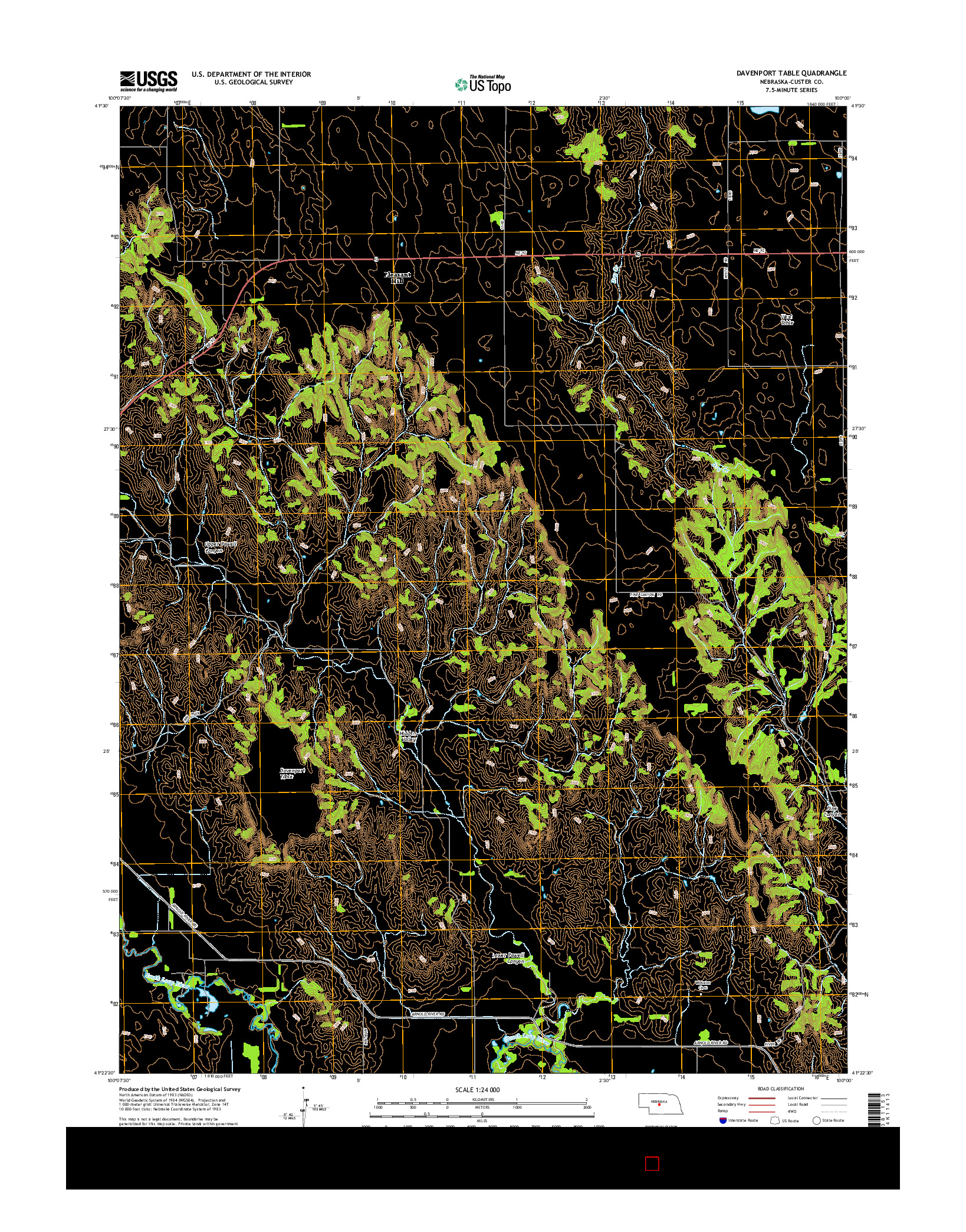 USGS US TOPO 7.5-MINUTE MAP FOR DAVENPORT TABLE, NE 2014