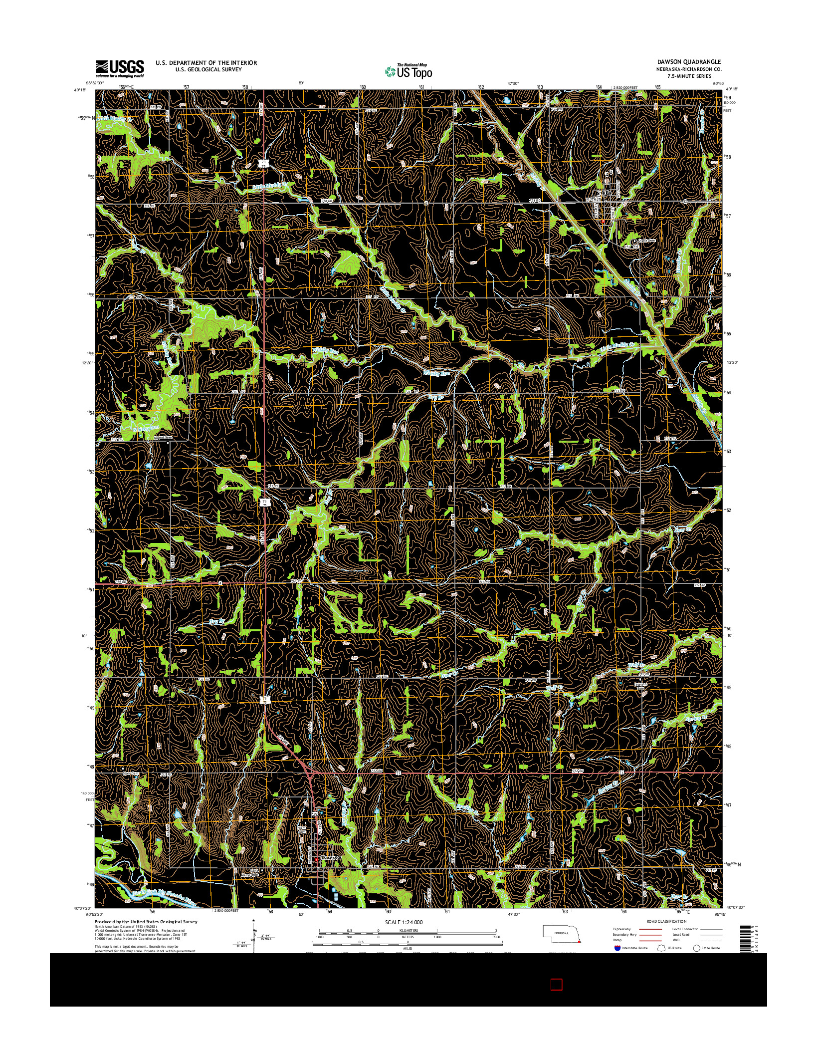 USGS US TOPO 7.5-MINUTE MAP FOR DAWSON, NE 2014