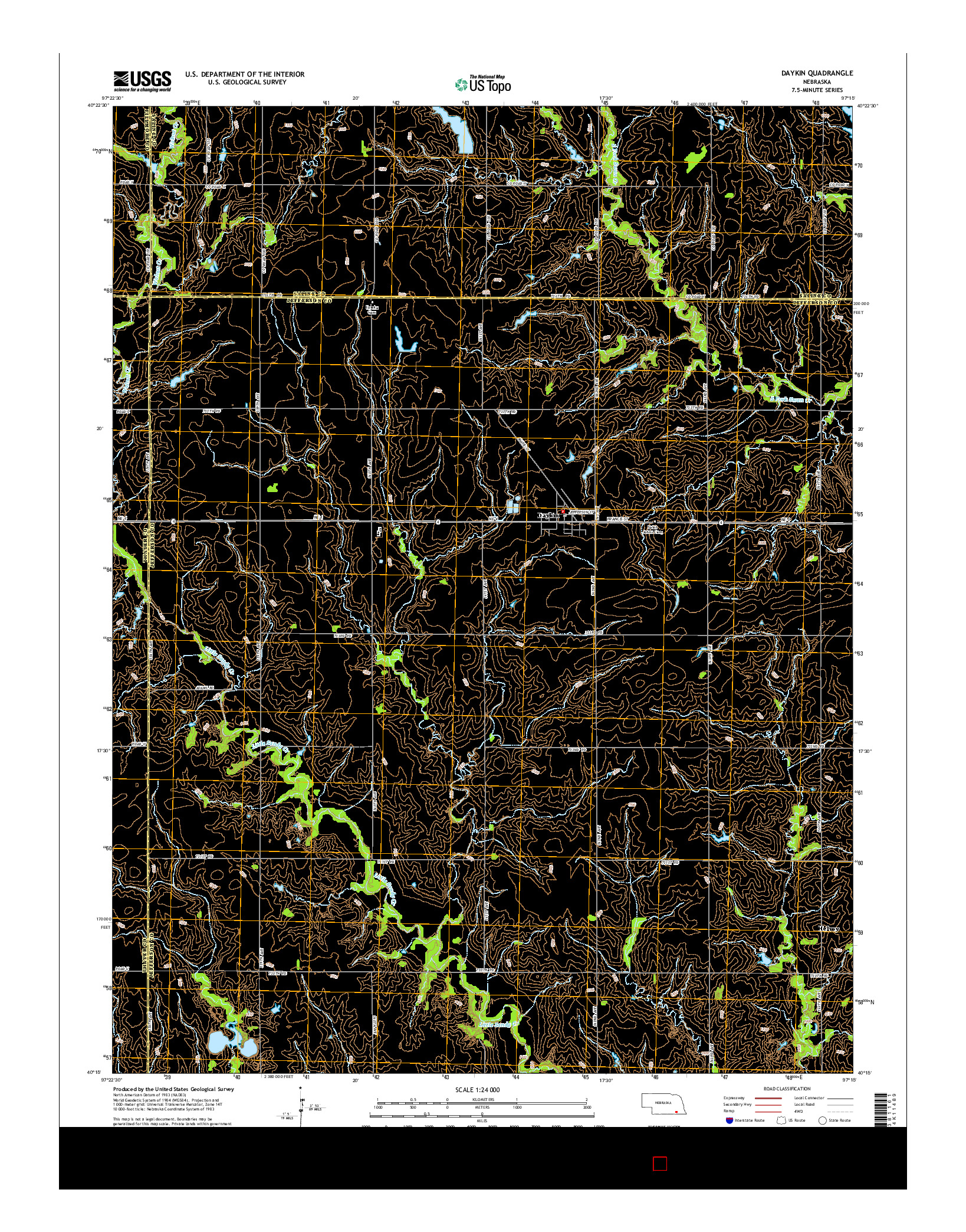 USGS US TOPO 7.5-MINUTE MAP FOR DAYKIN, NE 2014