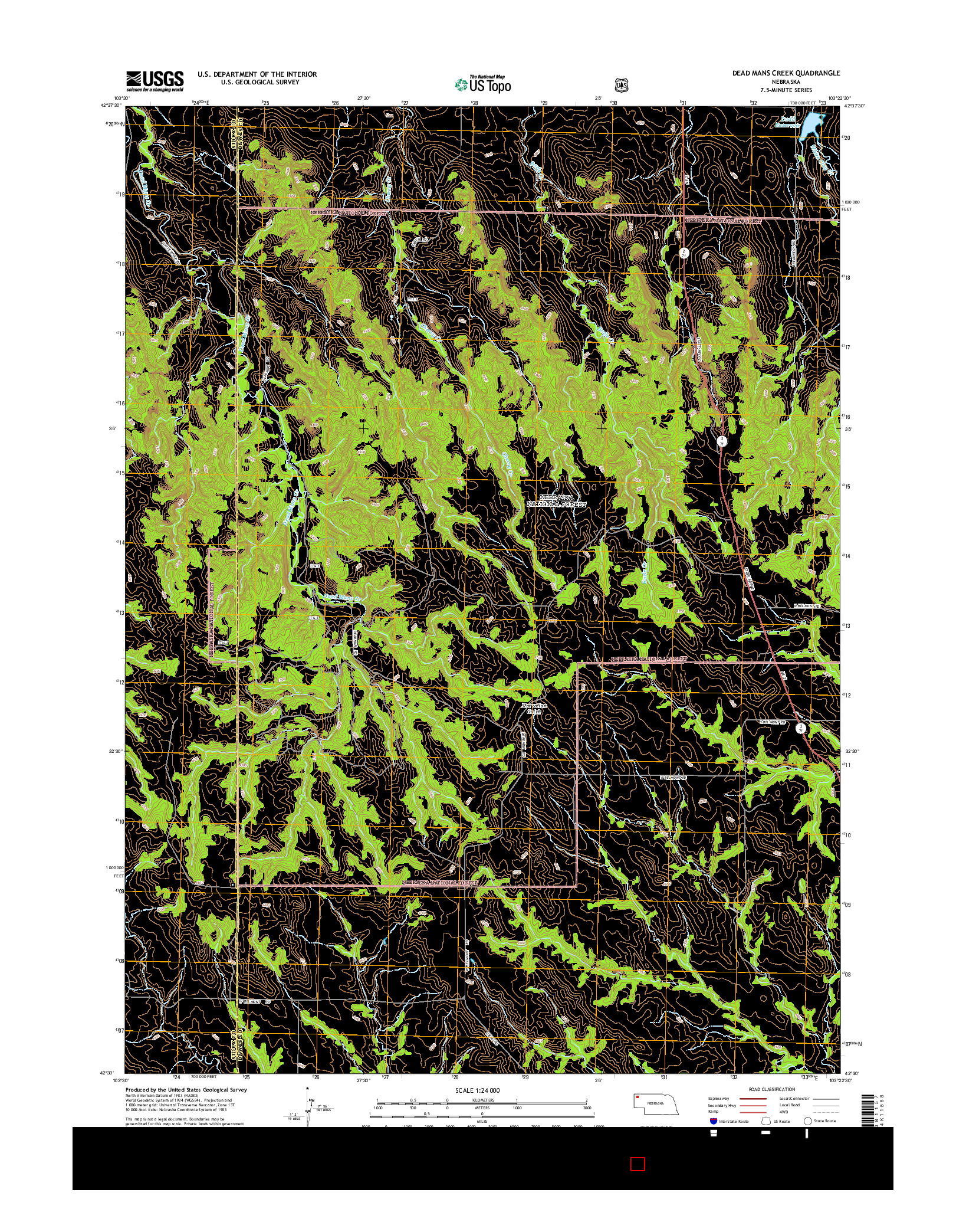 USGS US TOPO 7.5-MINUTE MAP FOR DEAD MANS CREEK, NE 2014