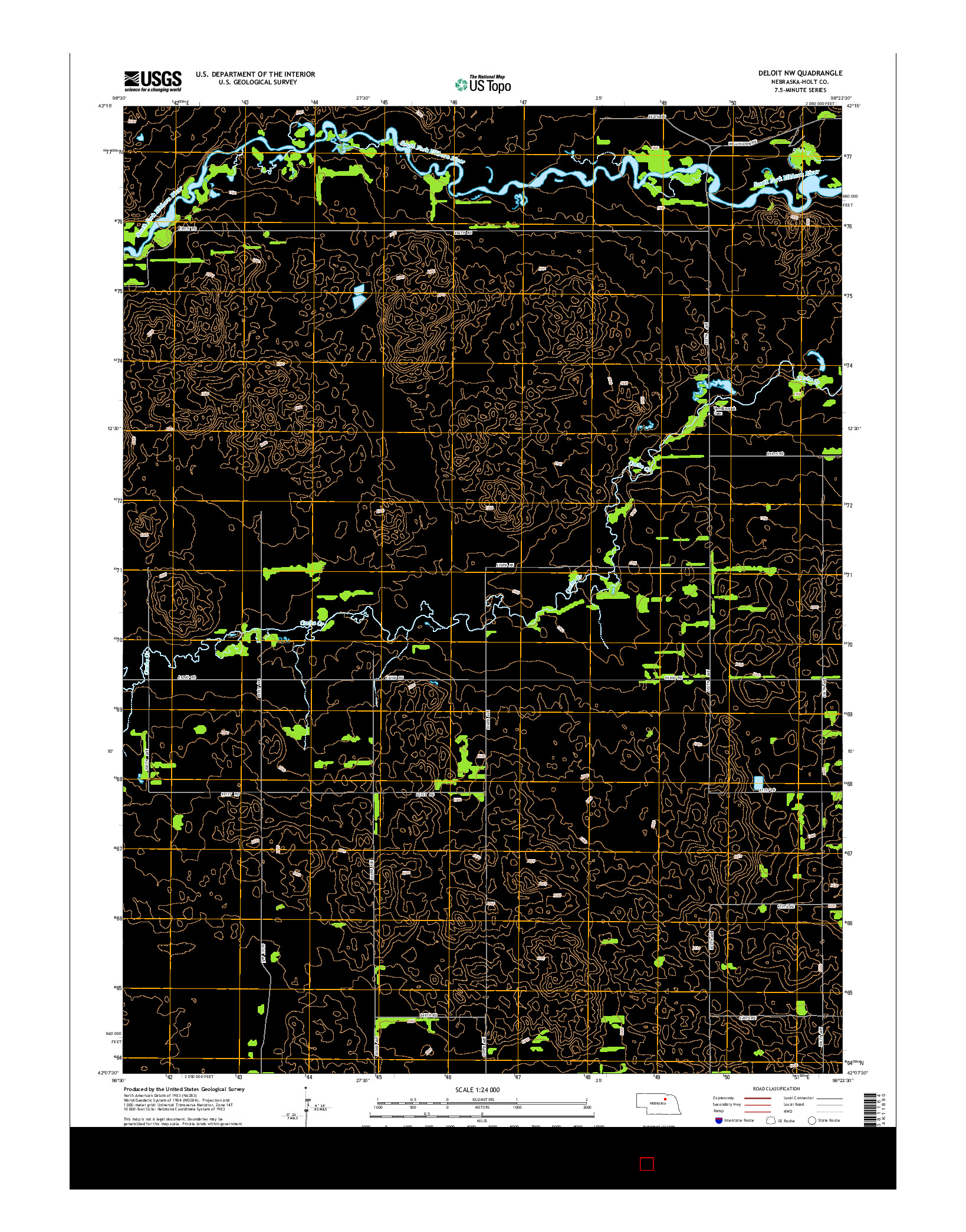 USGS US TOPO 7.5-MINUTE MAP FOR DELOIT NW, NE 2014