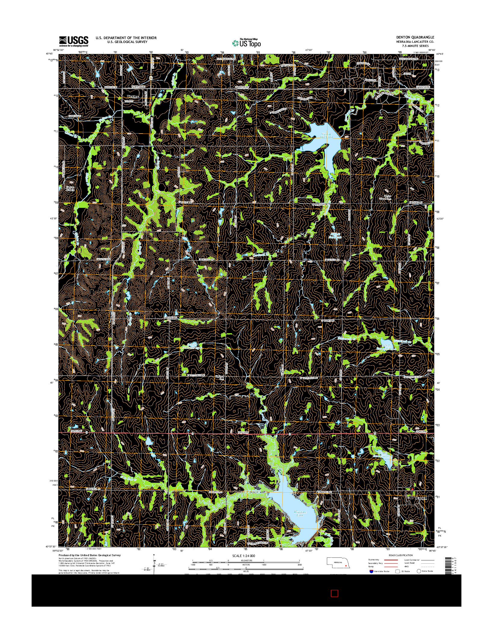 USGS US TOPO 7.5-MINUTE MAP FOR DENTON, NE 2014