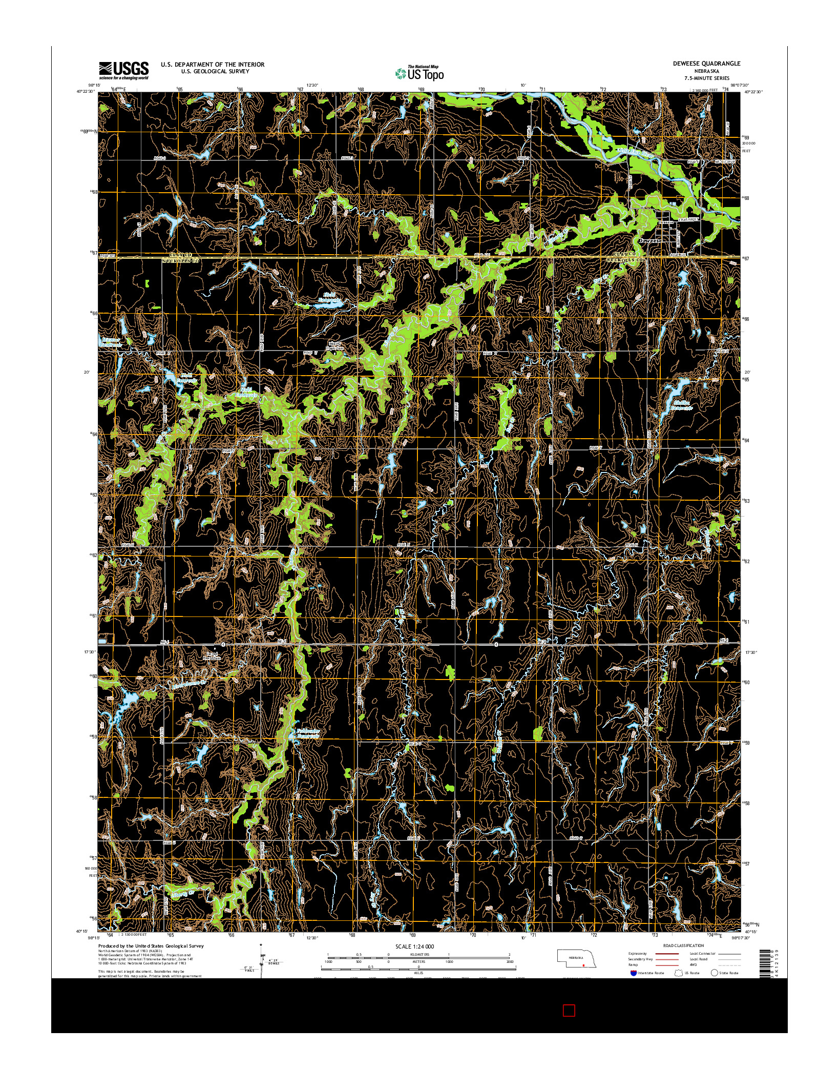 USGS US TOPO 7.5-MINUTE MAP FOR DEWEESE, NE 2014