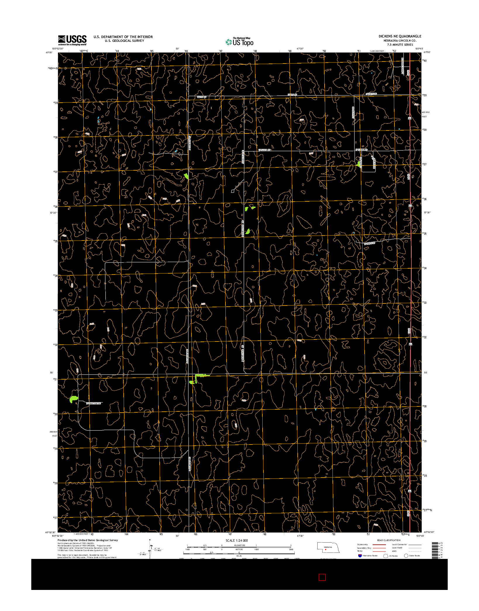 USGS US TOPO 7.5-MINUTE MAP FOR DICKENS NE, NE 2014