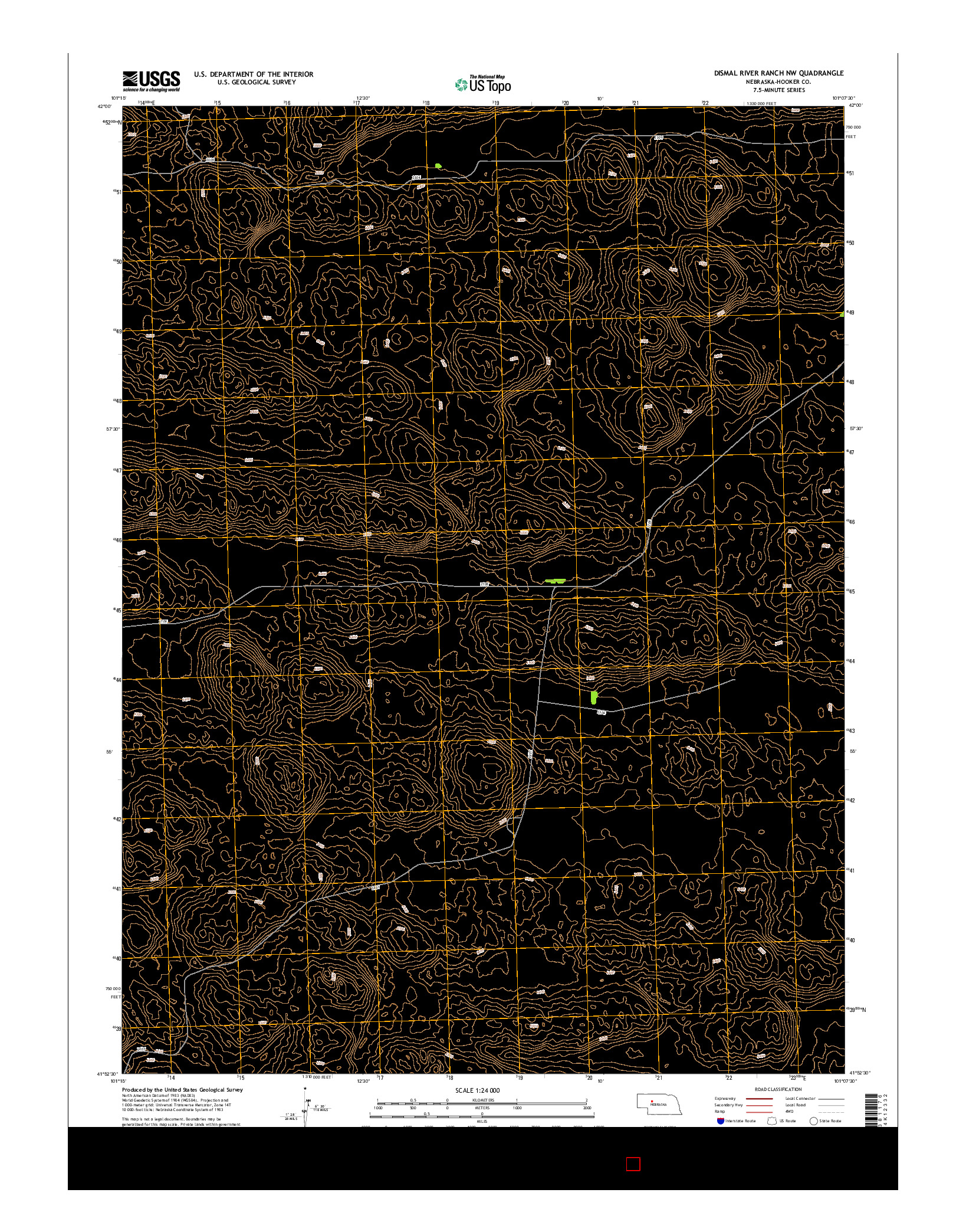 USGS US TOPO 7.5-MINUTE MAP FOR DISMAL RIVER RANCH NW, NE 2014