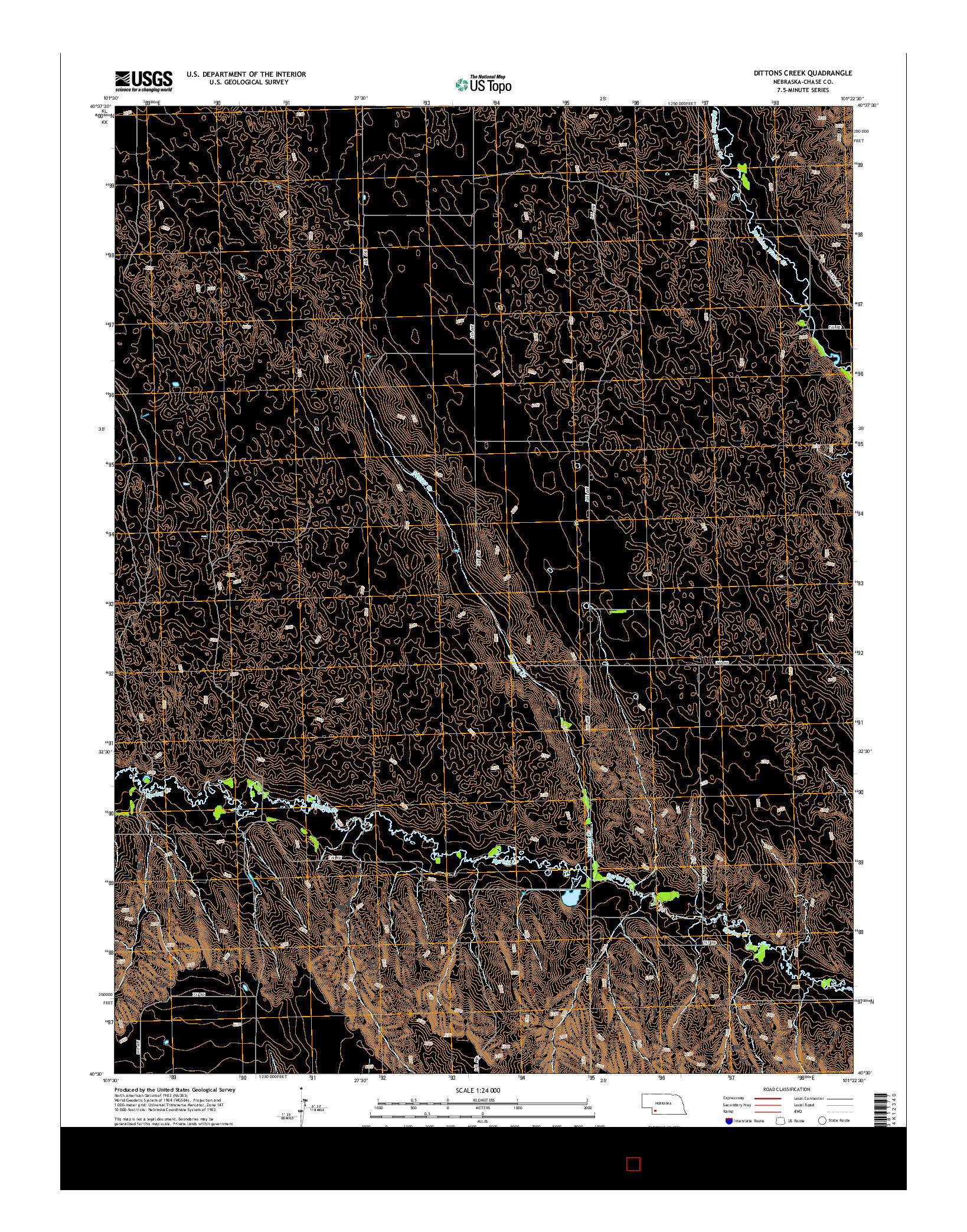 USGS US TOPO 7.5-MINUTE MAP FOR DITTONS CREEK, NE 2014