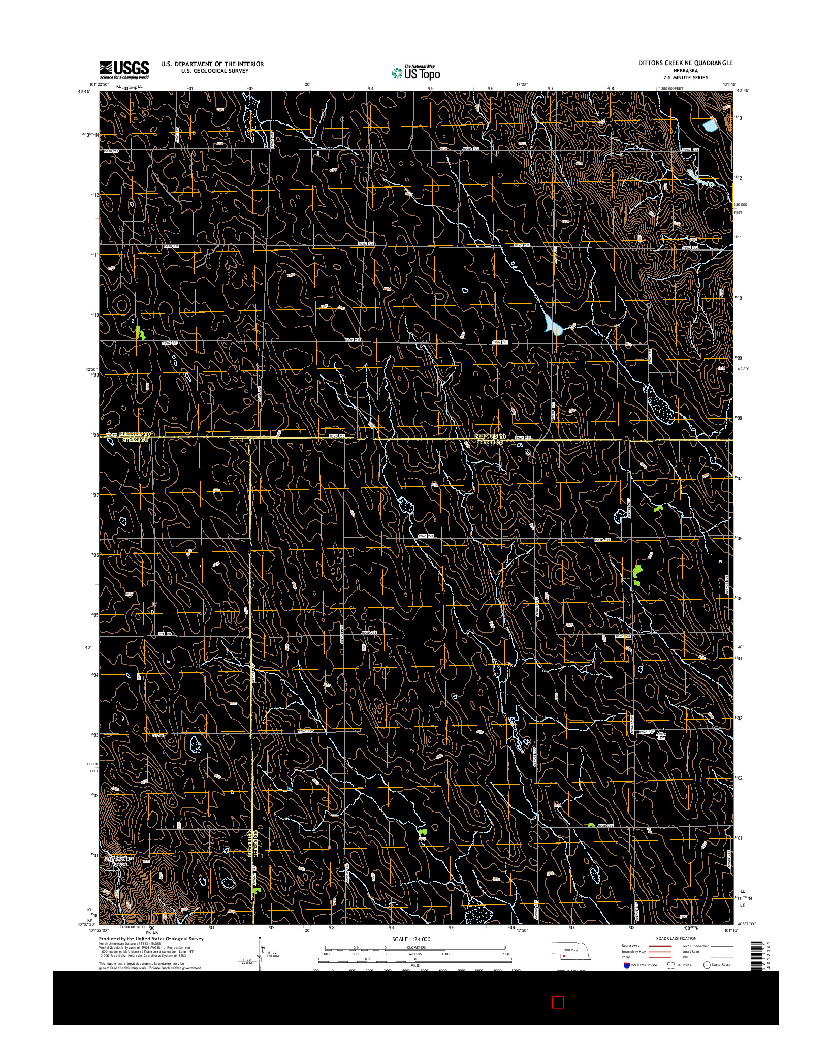 USGS US TOPO 7.5-MINUTE MAP FOR DITTONS CREEK NE, NE 2014