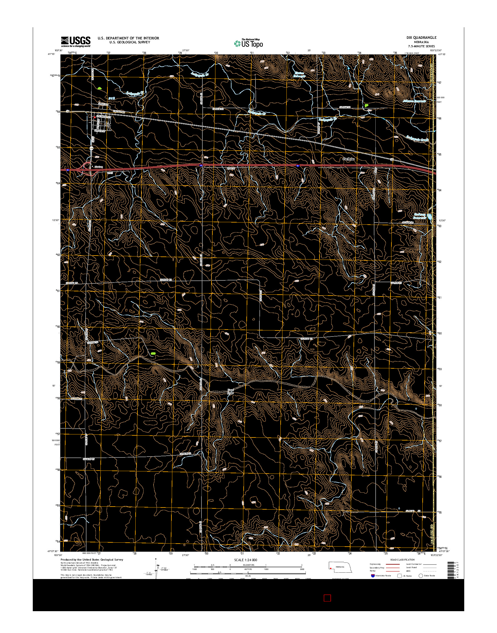 USGS US TOPO 7.5-MINUTE MAP FOR DIX, NE 2014