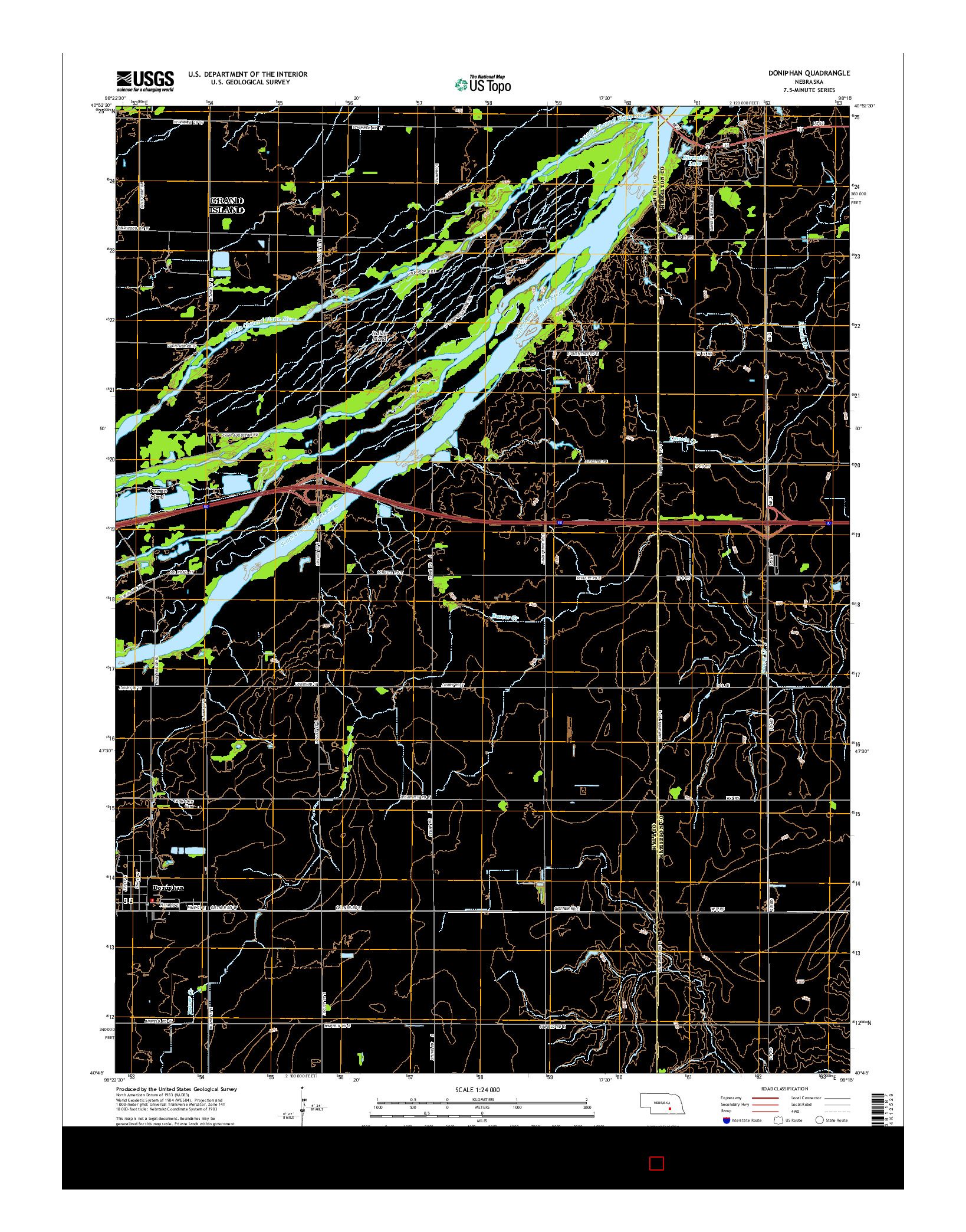USGS US TOPO 7.5-MINUTE MAP FOR DONIPHAN, NE 2014
