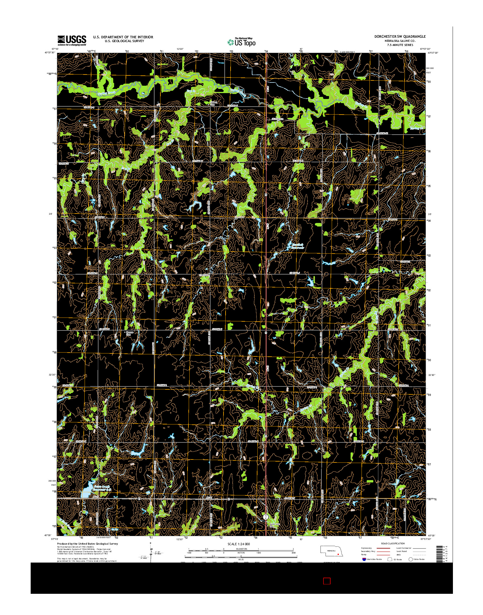 USGS US TOPO 7.5-MINUTE MAP FOR DORCHESTER SW, NE 2014