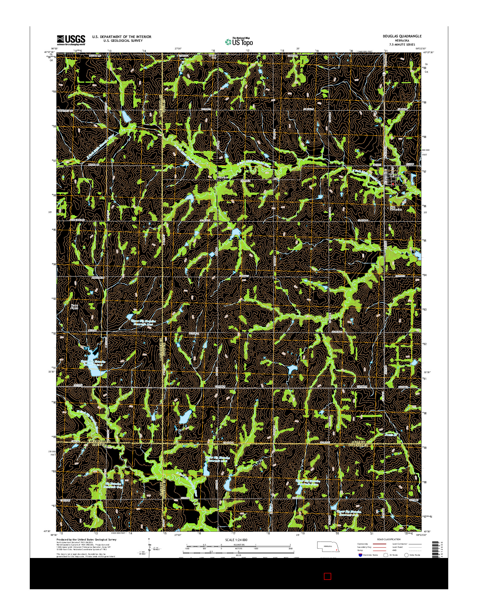 USGS US TOPO 7.5-MINUTE MAP FOR DOUGLAS, NE 2014