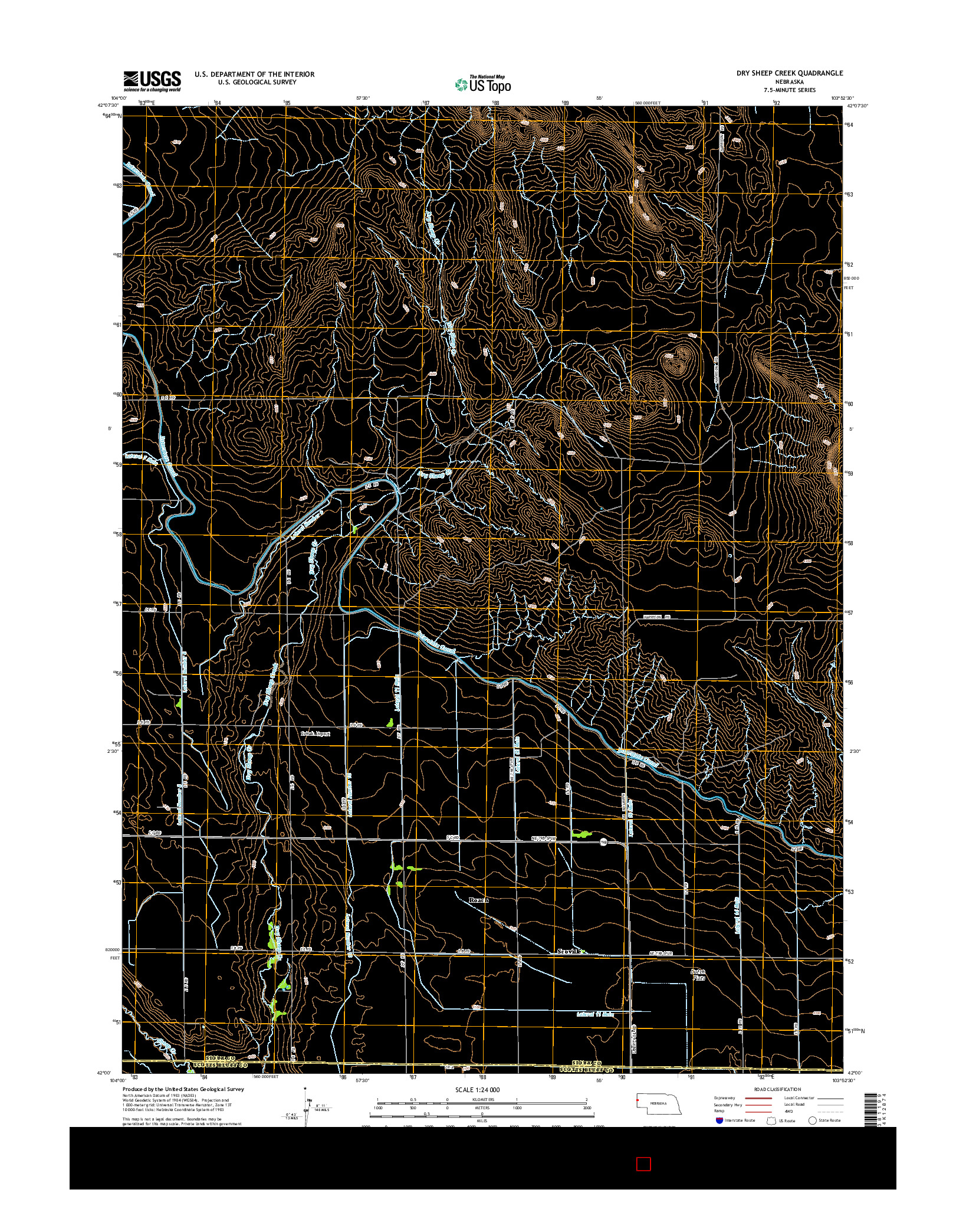 USGS US TOPO 7.5-MINUTE MAP FOR DRY SHEEP CREEK, NE 2014