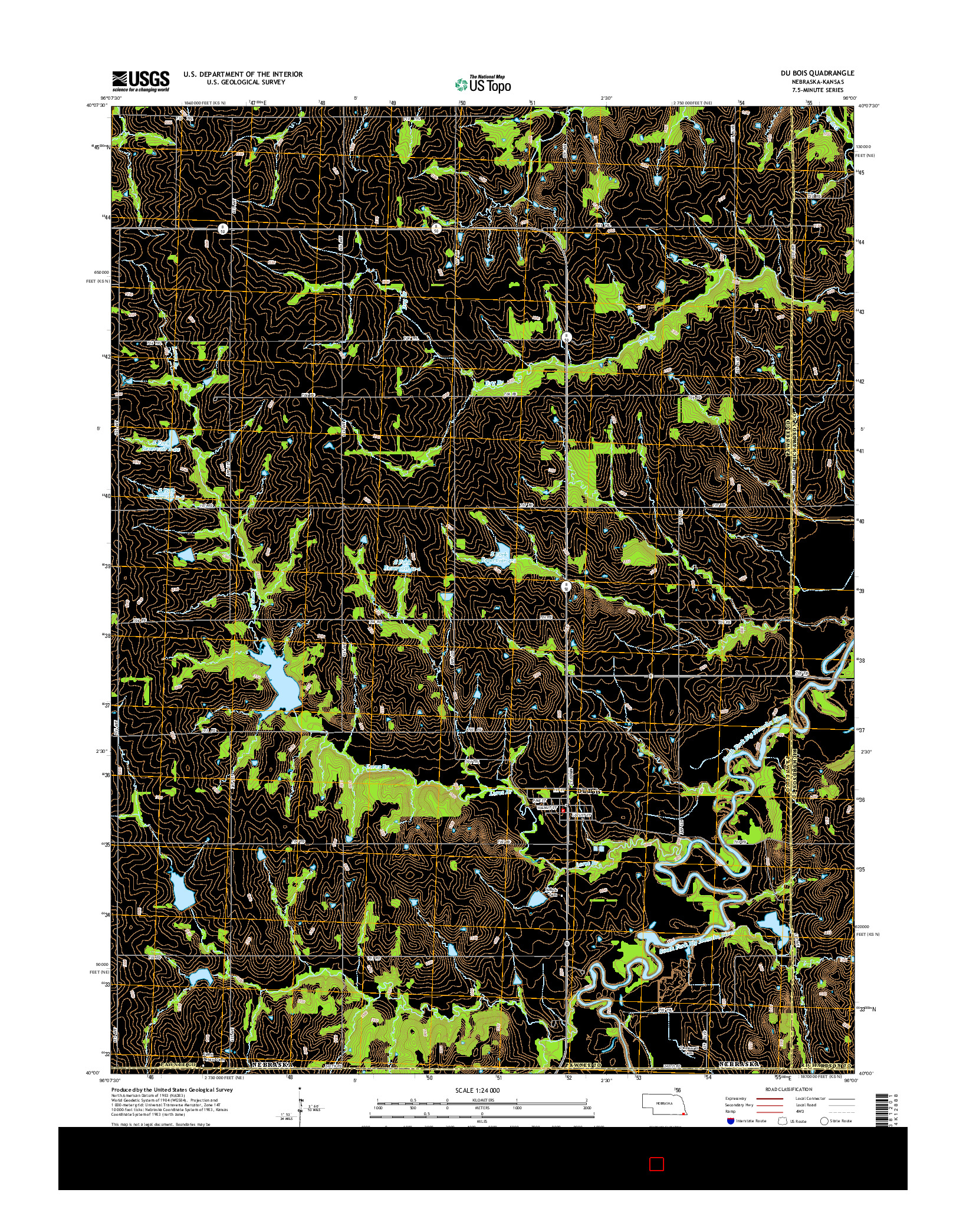 USGS US TOPO 7.5-MINUTE MAP FOR DU BOIS, NE-KS 2014