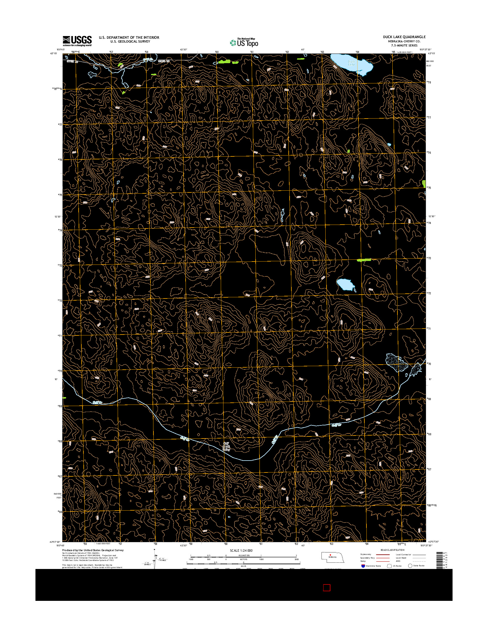 USGS US TOPO 7.5-MINUTE MAP FOR DUCK LAKE, NE 2014