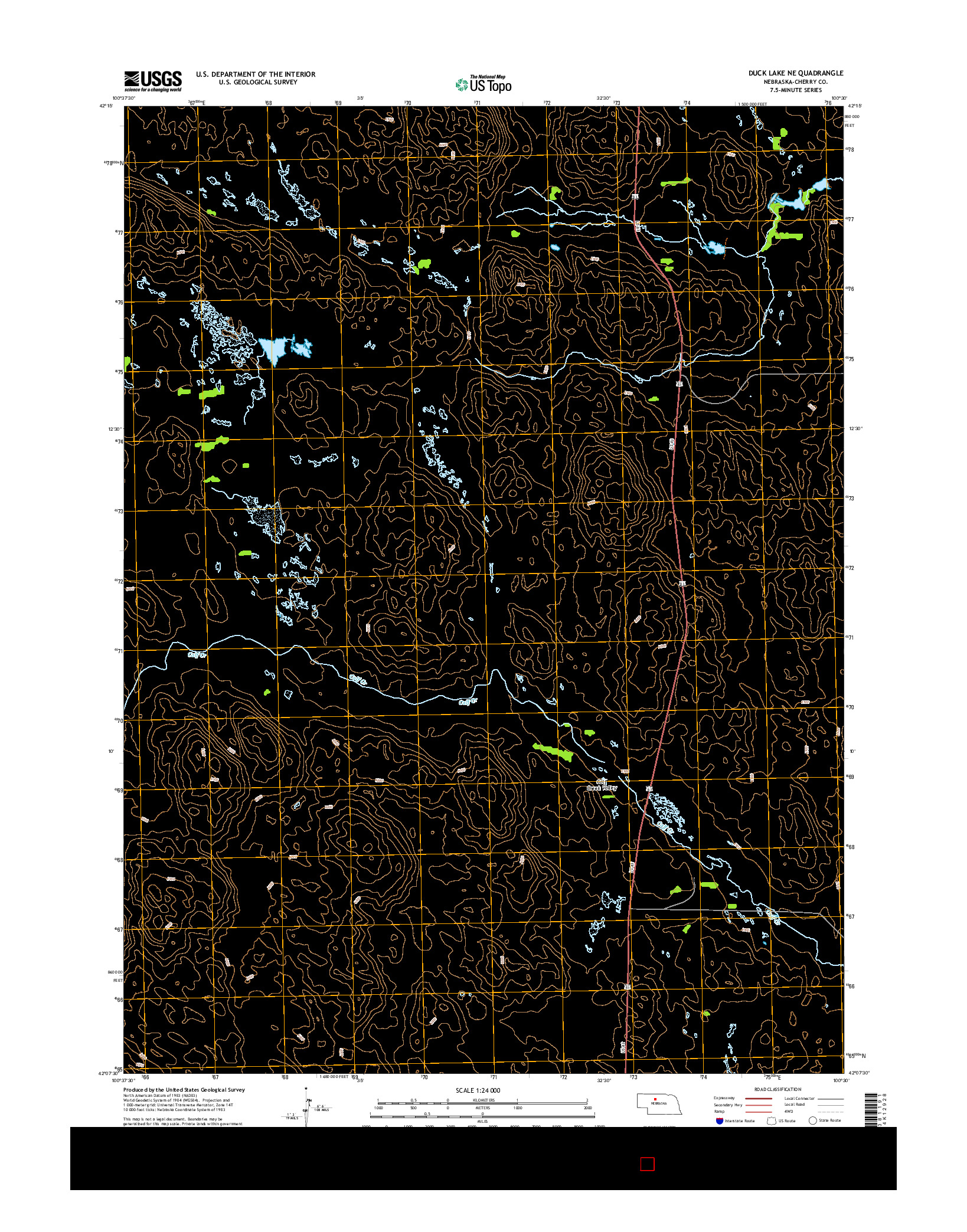 USGS US TOPO 7.5-MINUTE MAP FOR DUCK LAKE NE, NE 2014