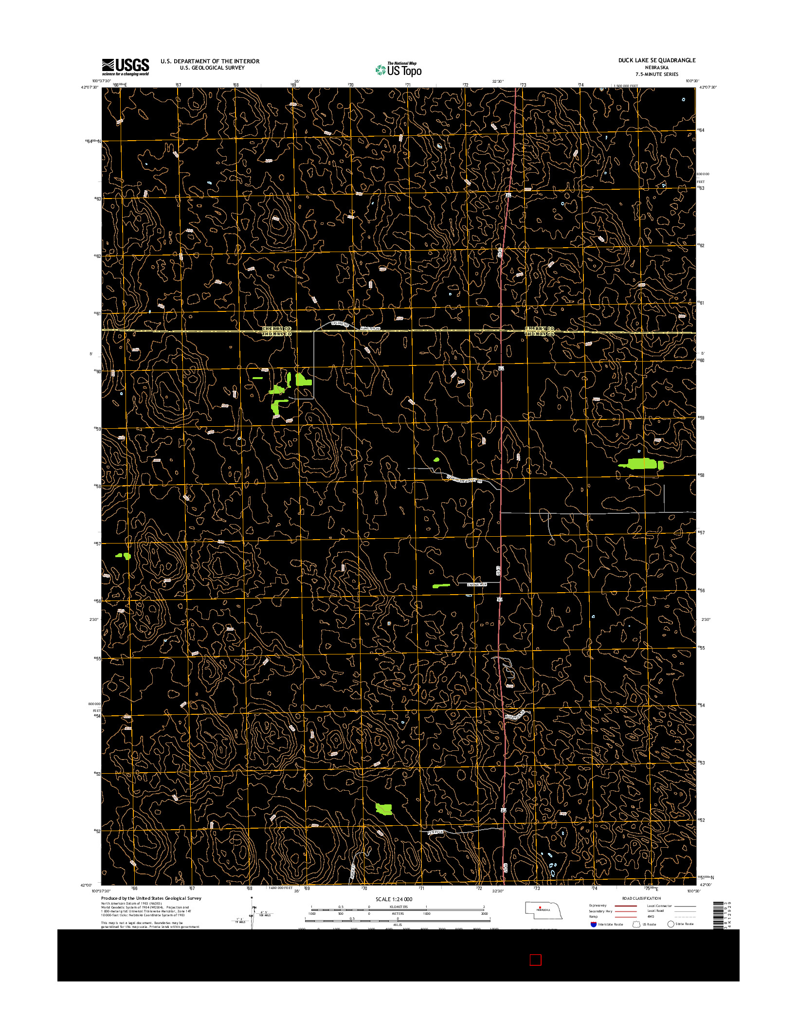 USGS US TOPO 7.5-MINUTE MAP FOR DUCK LAKE SE, NE 2014