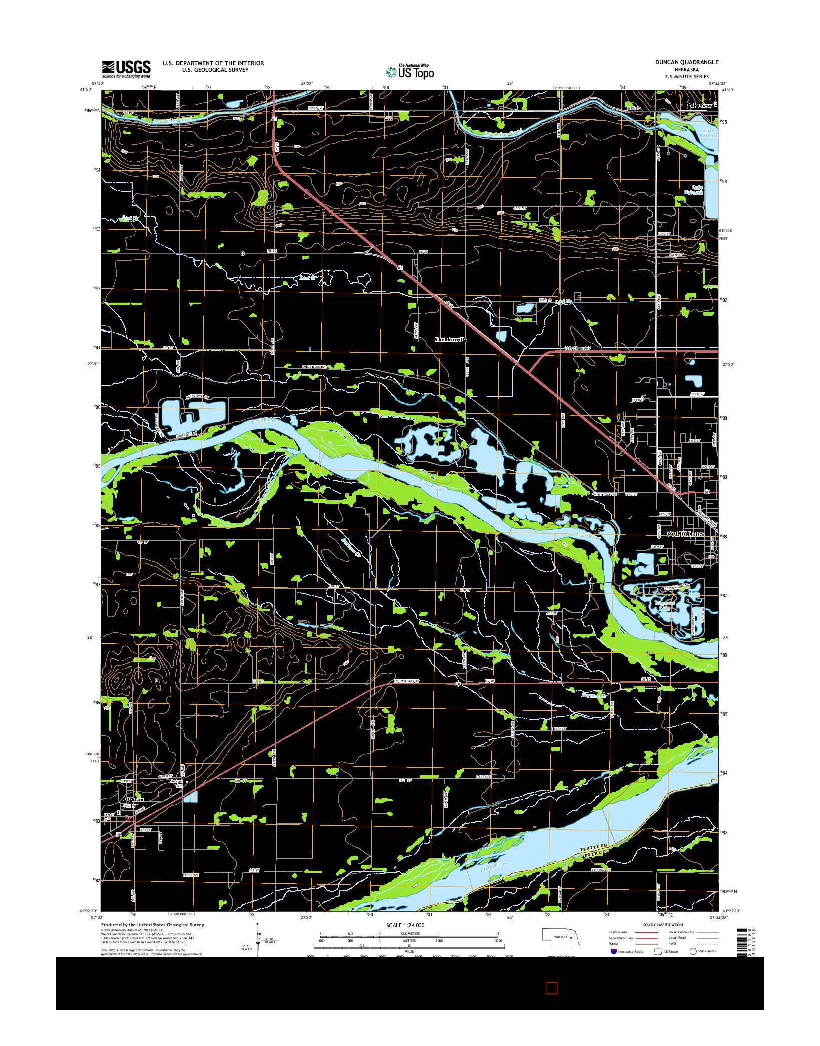 USGS US TOPO 7.5-MINUTE MAP FOR DUNCAN, NE 2014