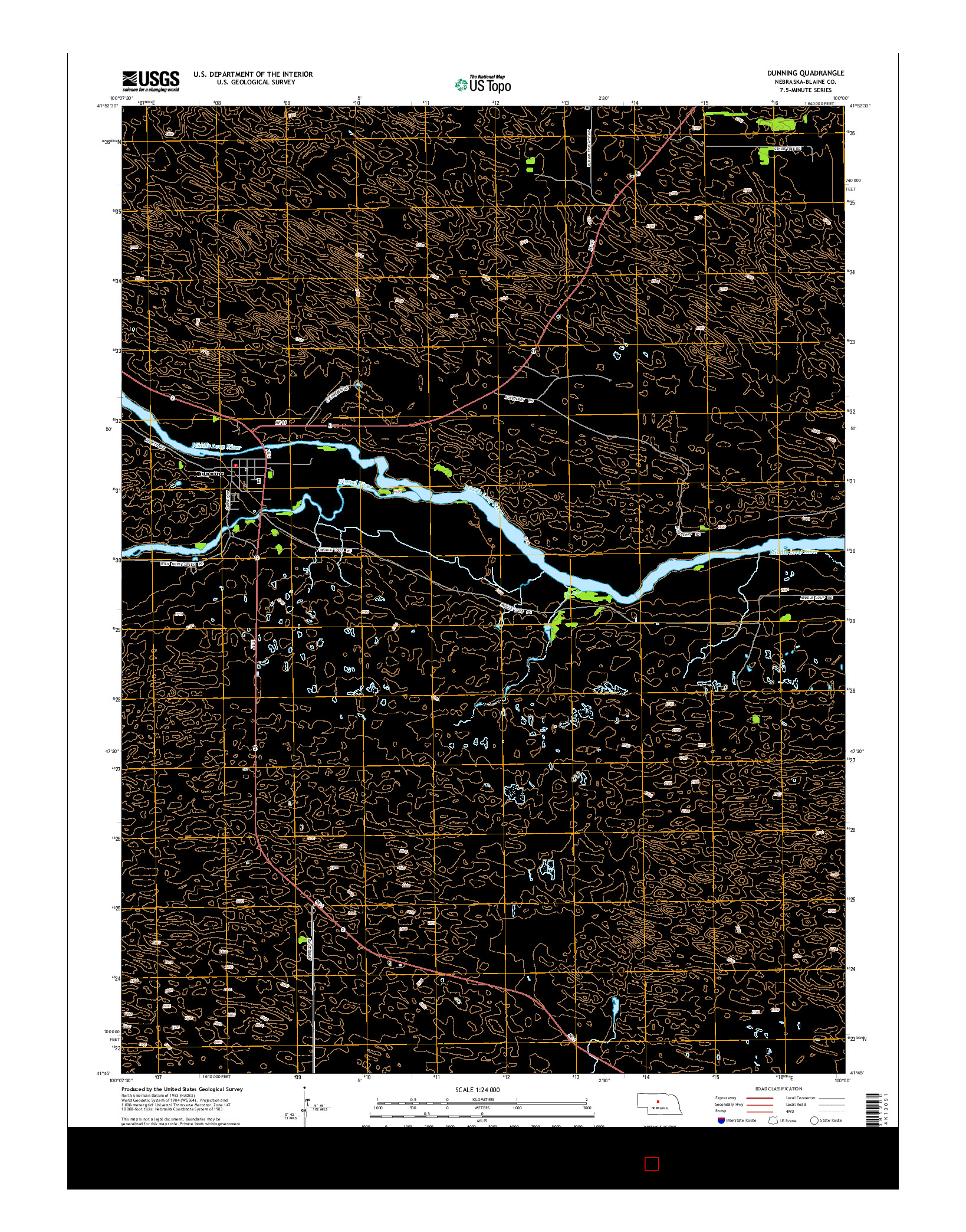 USGS US TOPO 7.5-MINUTE MAP FOR DUNNING, NE 2014