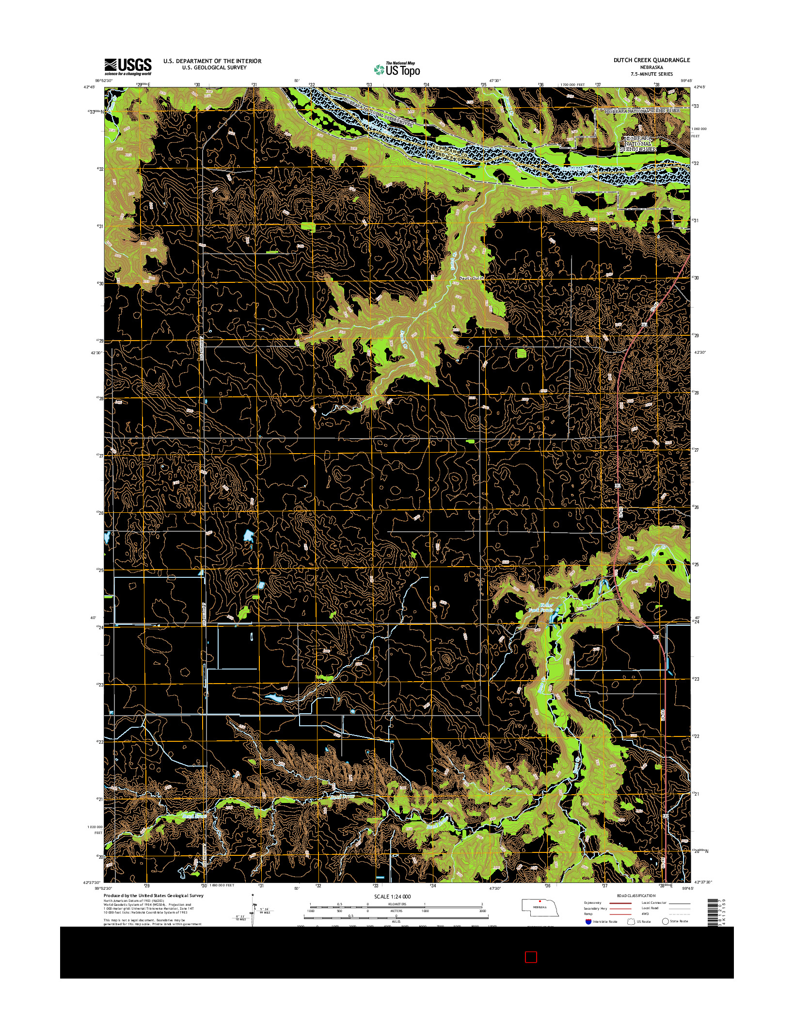 USGS US TOPO 7.5-MINUTE MAP FOR DUTCH CREEK, NE 2014
