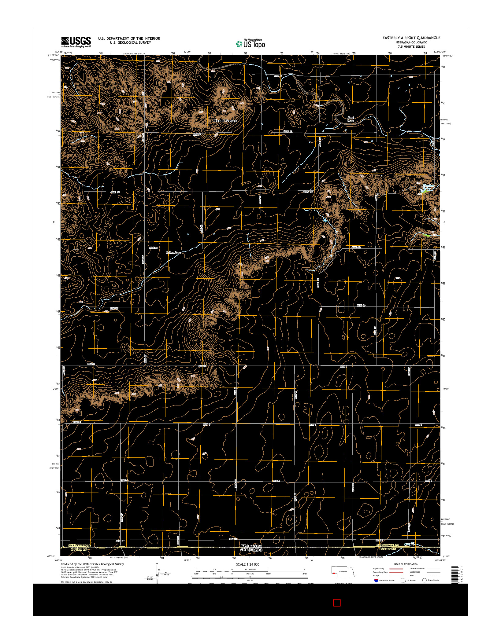 USGS US TOPO 7.5-MINUTE MAP FOR EASTERLY AIRPORT, NE-CO 2014