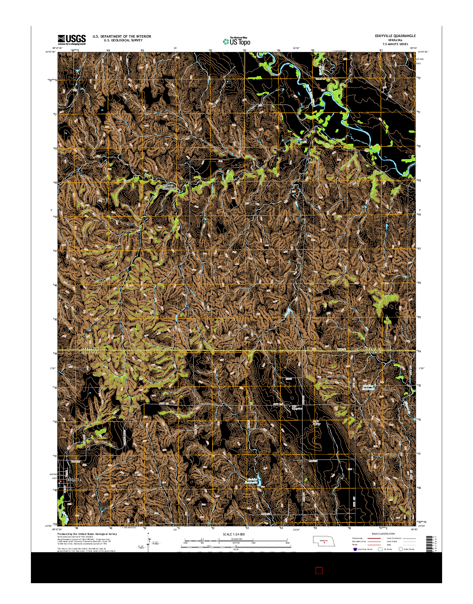 USGS US TOPO 7.5-MINUTE MAP FOR EDDYVILLE, NE 2014