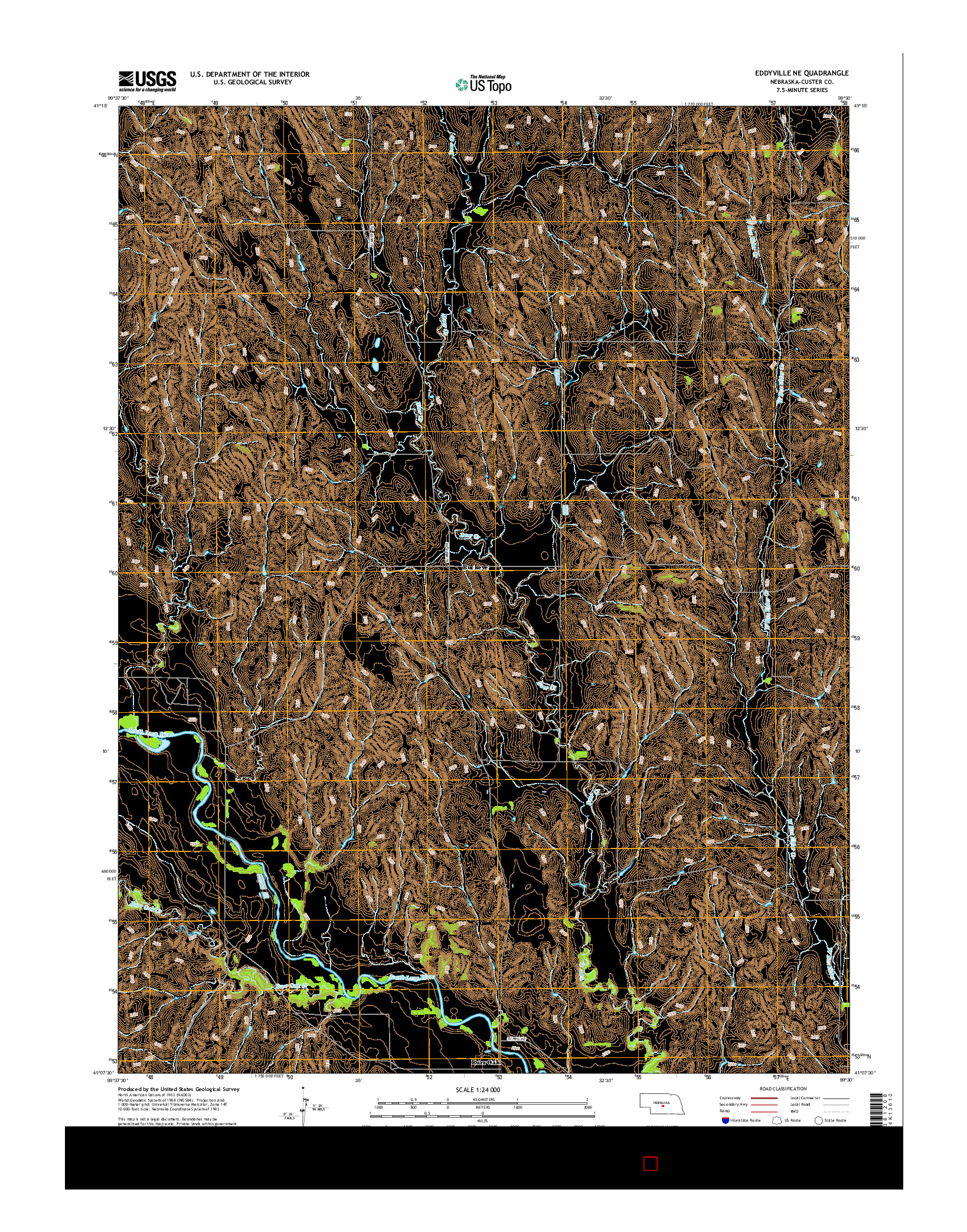 USGS US TOPO 7.5-MINUTE MAP FOR EDDYVILLE NE, NE 2014
