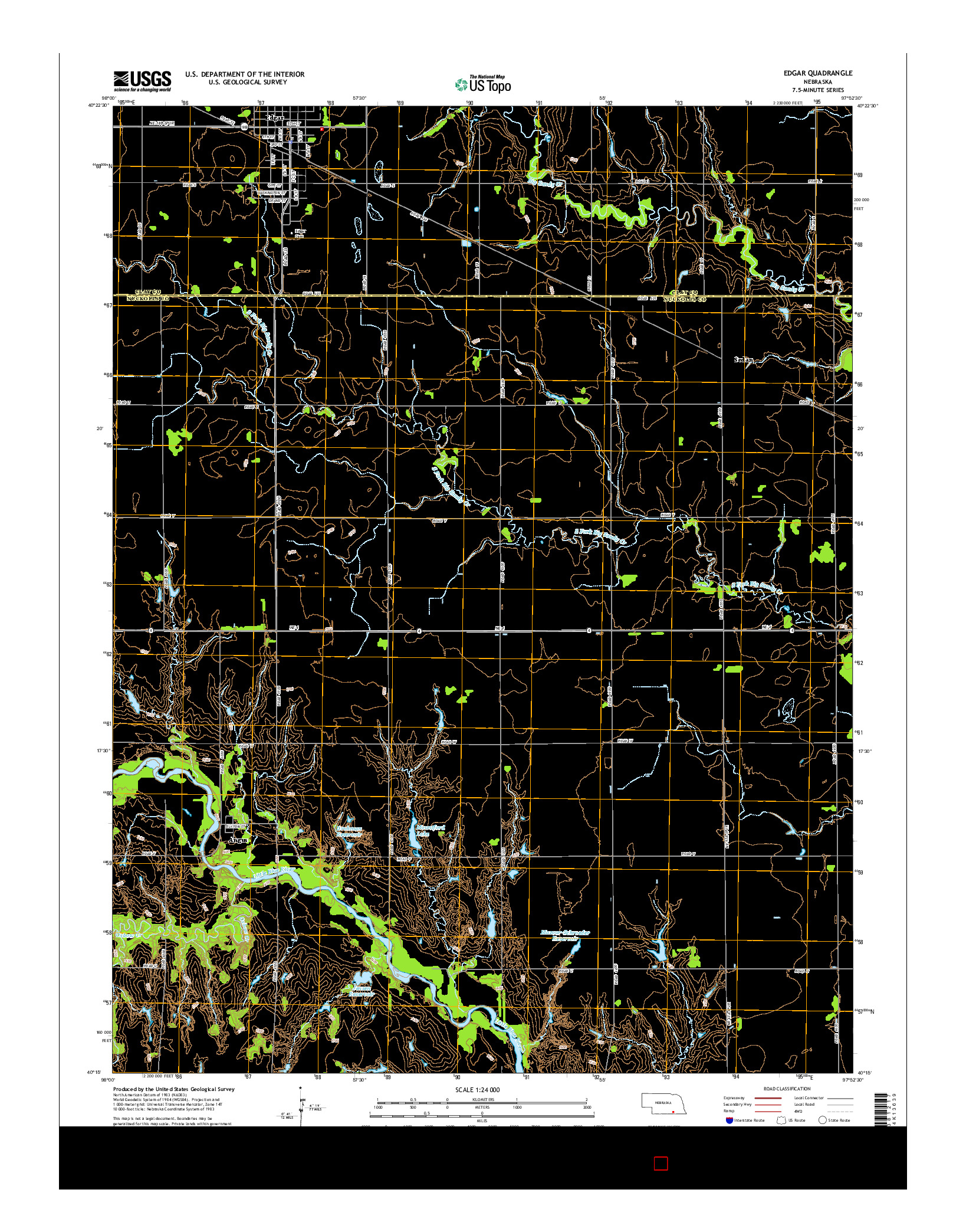 USGS US TOPO 7.5-MINUTE MAP FOR EDGAR, NE 2014