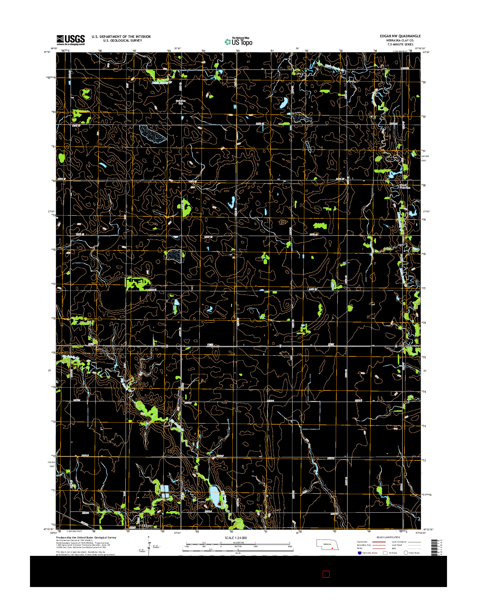 USGS US TOPO 7.5-MINUTE MAP FOR EDGAR NW, NE 2014