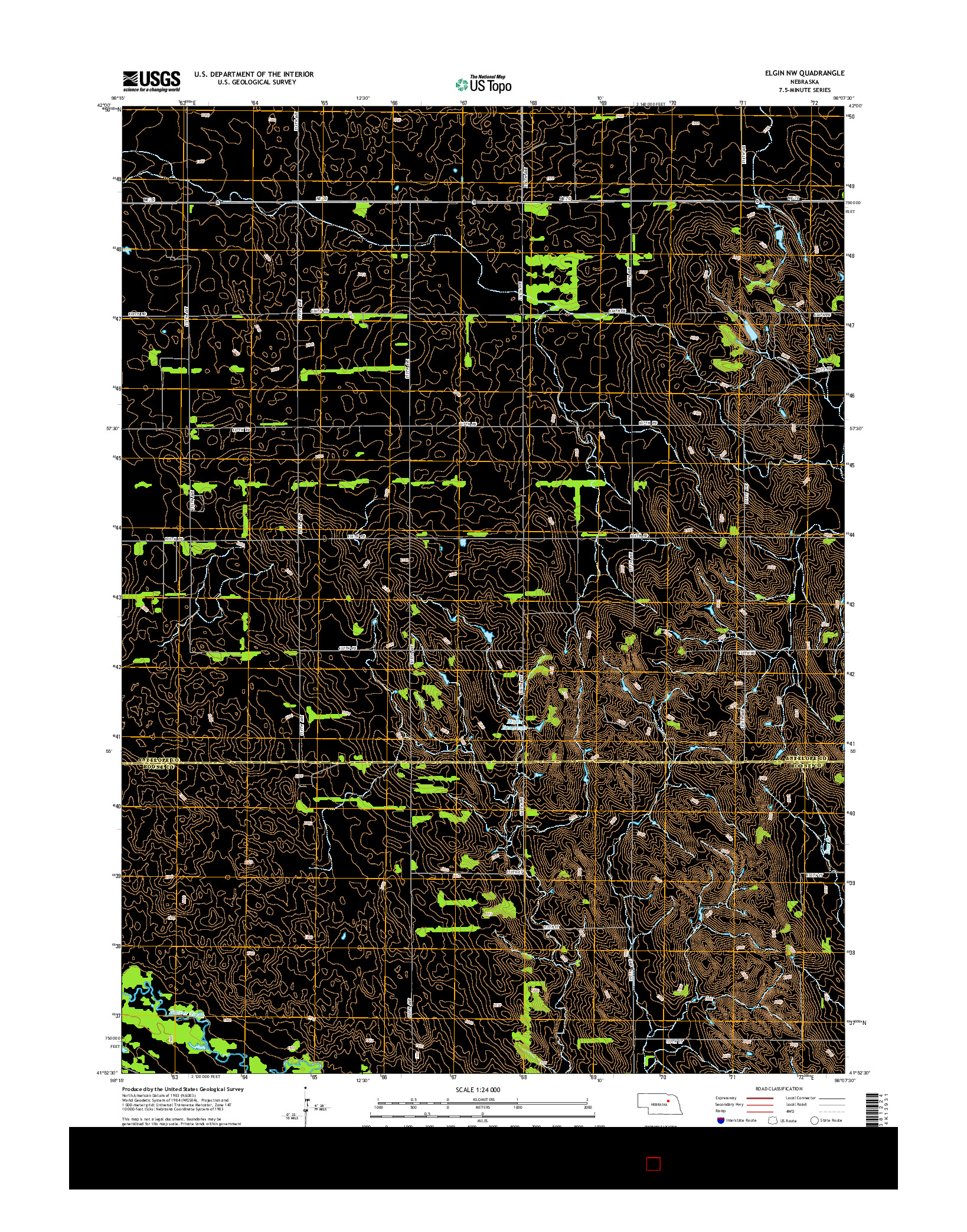 USGS US TOPO 7.5-MINUTE MAP FOR ELGIN NW, NE 2014