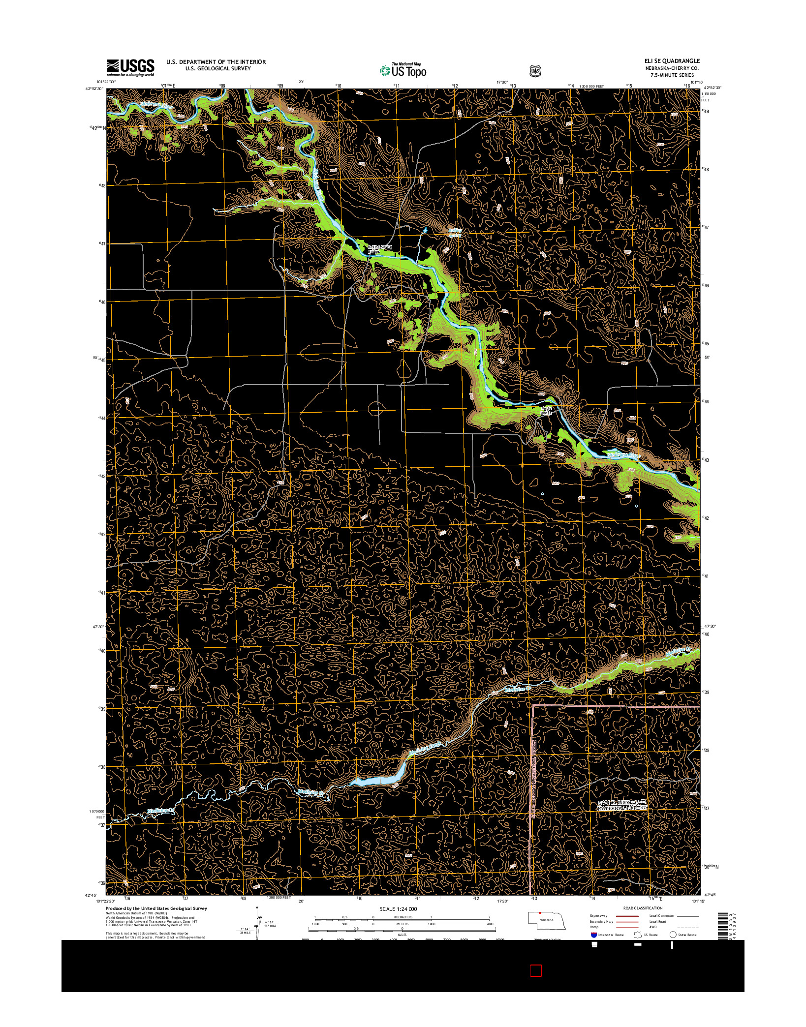 USGS US TOPO 7.5-MINUTE MAP FOR ELI SE, NE 2014