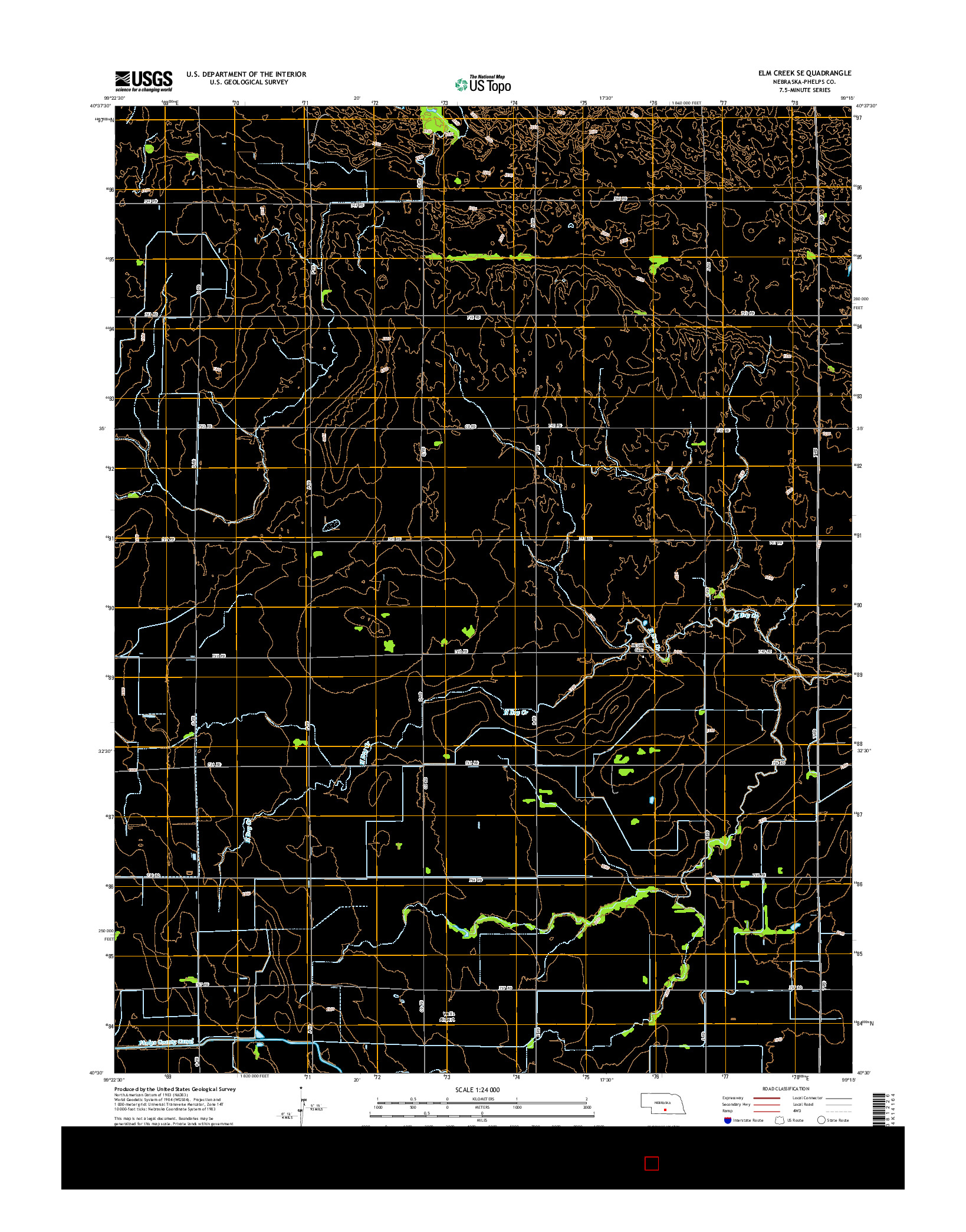 USGS US TOPO 7.5-MINUTE MAP FOR ELM CREEK SE, NE 2014