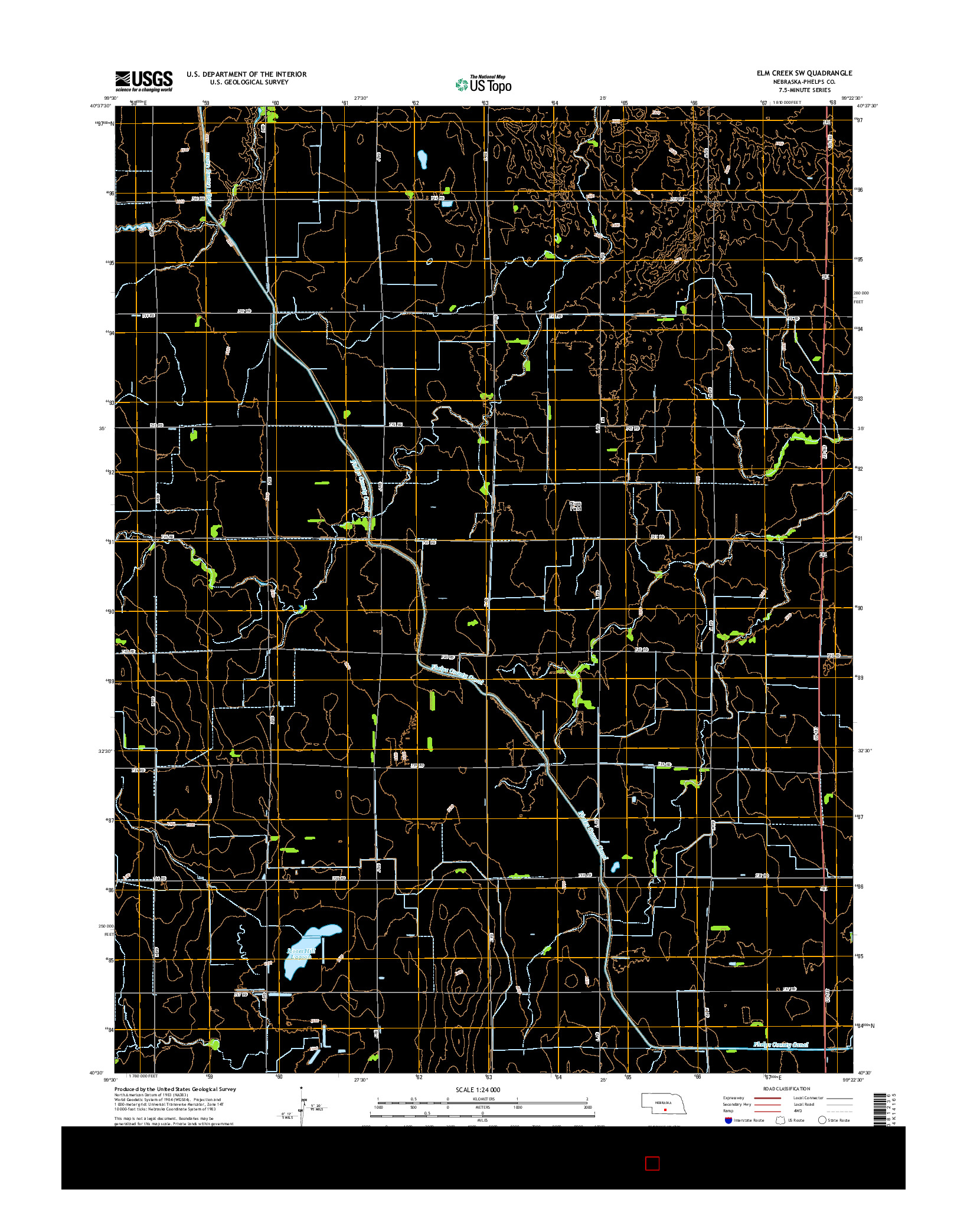 USGS US TOPO 7.5-MINUTE MAP FOR ELM CREEK SW, NE 2014