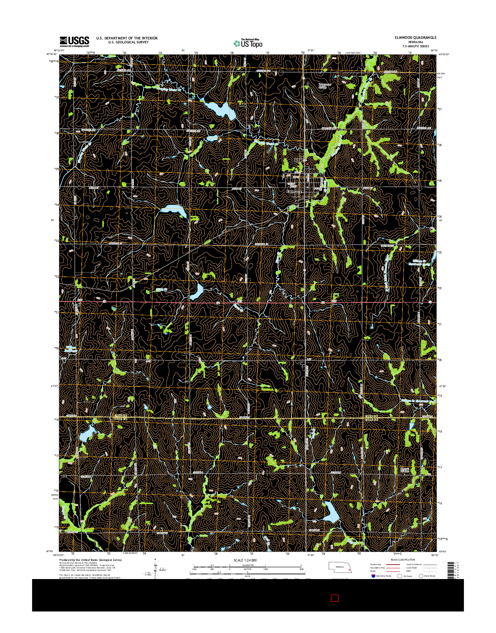 USGS US TOPO 7.5-MINUTE MAP FOR ELMWOOD, NE 2014