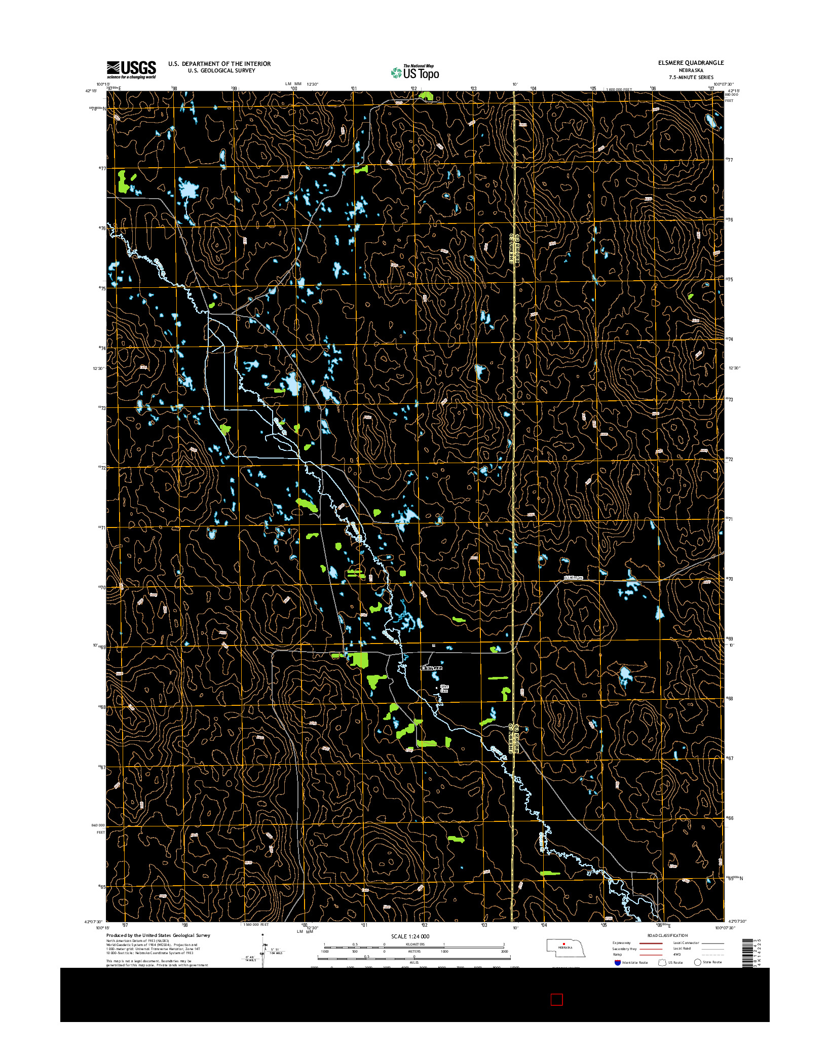 USGS US TOPO 7.5-MINUTE MAP FOR ELSMERE, NE 2014