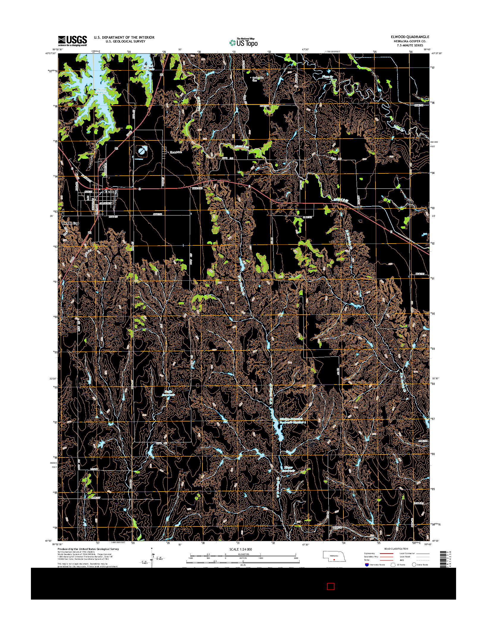 USGS US TOPO 7.5-MINUTE MAP FOR ELWOOD, NE 2014
