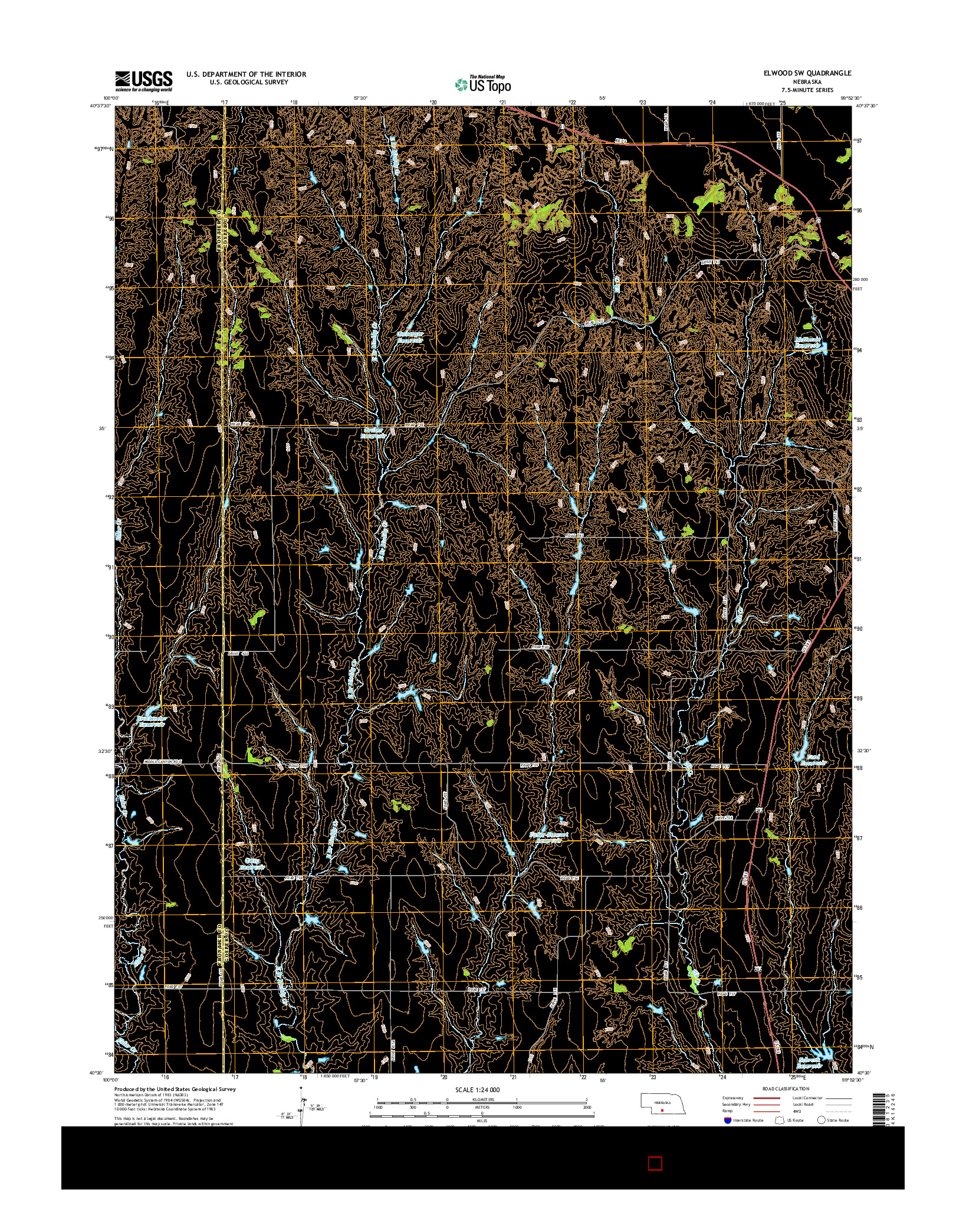 USGS US TOPO 7.5-MINUTE MAP FOR ELWOOD SW, NE 2014