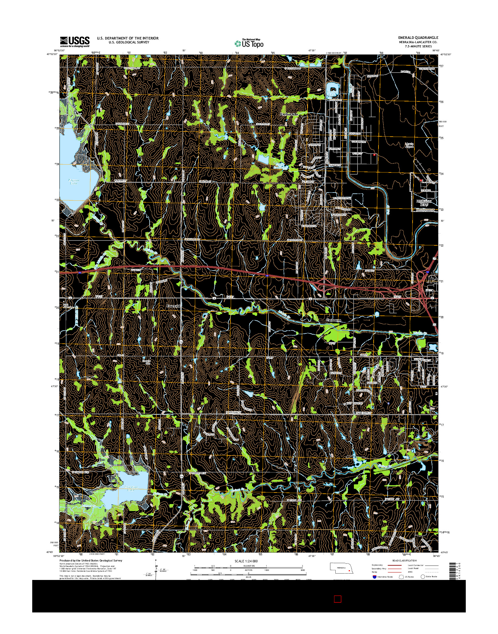 USGS US TOPO 7.5-MINUTE MAP FOR EMERALD, NE 2014