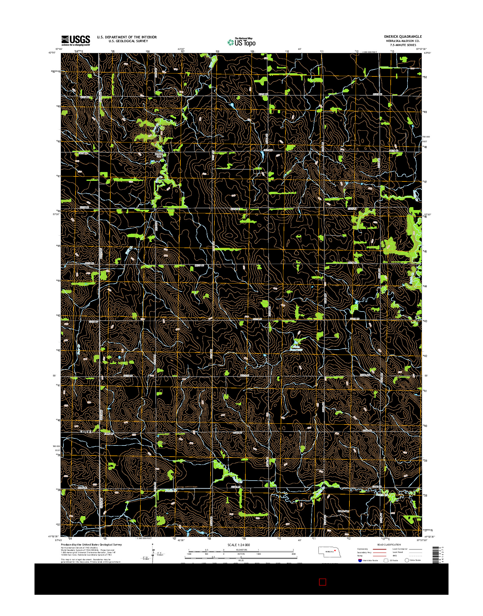 USGS US TOPO 7.5-MINUTE MAP FOR EMERICK, NE 2014