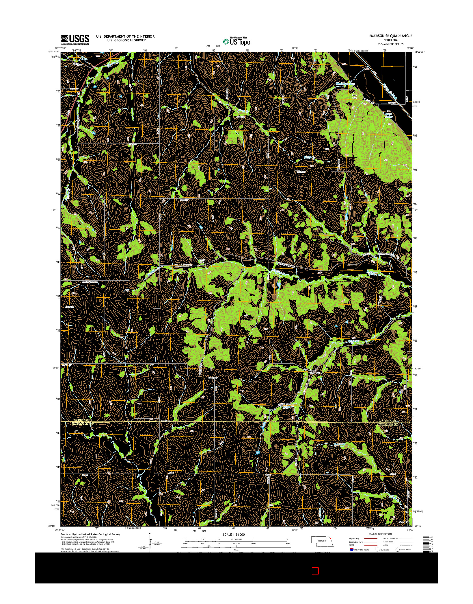 USGS US TOPO 7.5-MINUTE MAP FOR EMERSON SE, NE 2014