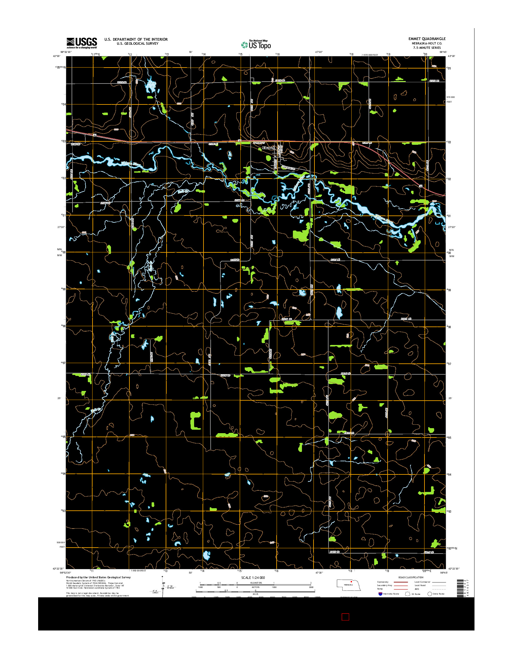 USGS US TOPO 7.5-MINUTE MAP FOR EMMET, NE 2014