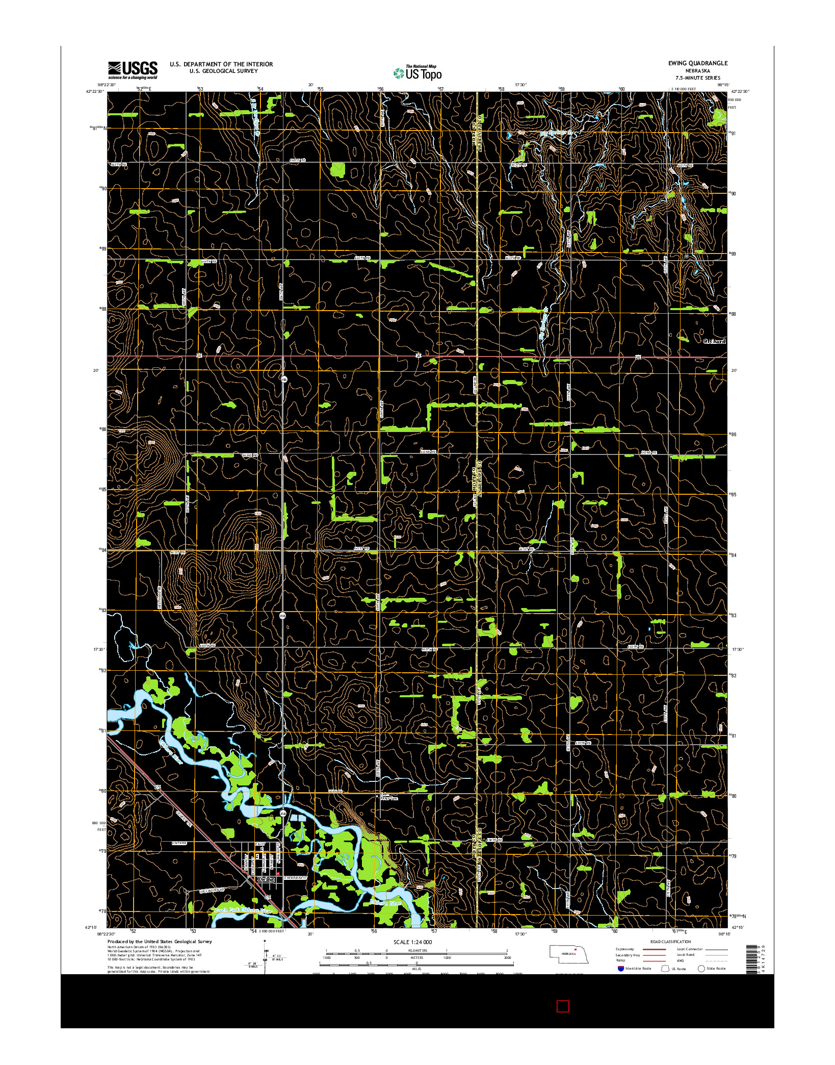 USGS US TOPO 7.5-MINUTE MAP FOR EWING, NE 2014