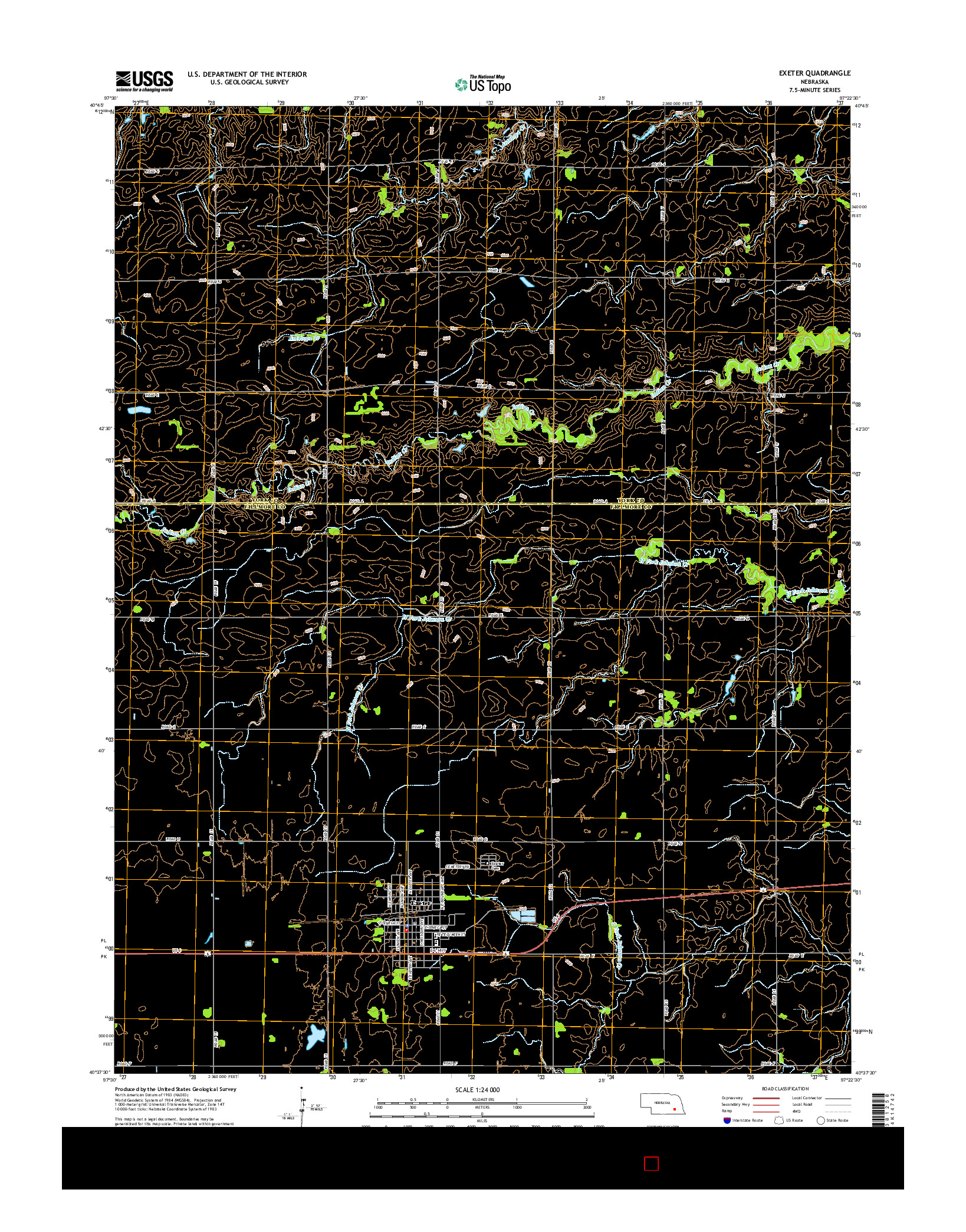 USGS US TOPO 7.5-MINUTE MAP FOR EXETER, NE 2014