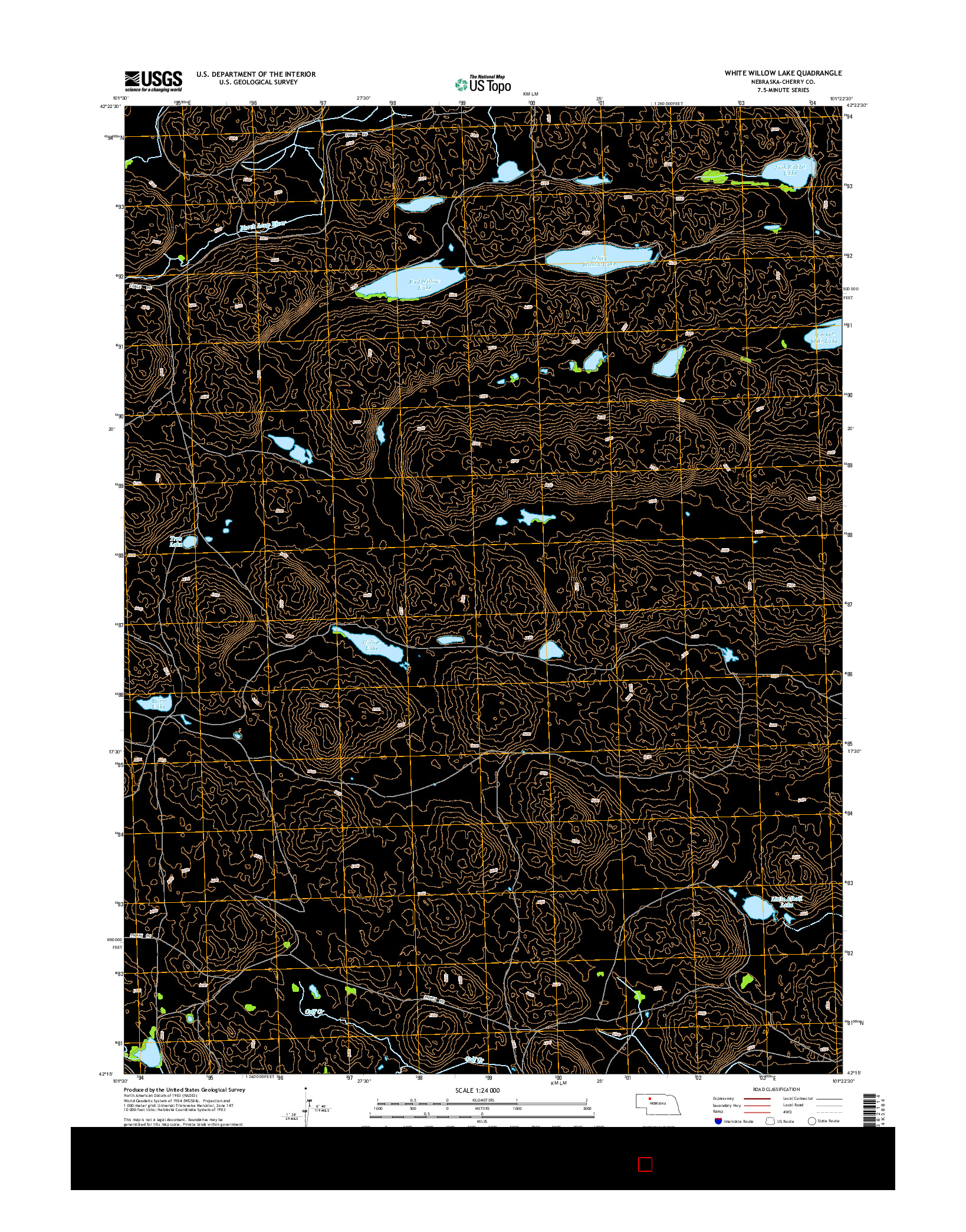 USGS US TOPO 7.5-MINUTE MAP FOR WHITE WILLOW LAKE, NE 2014